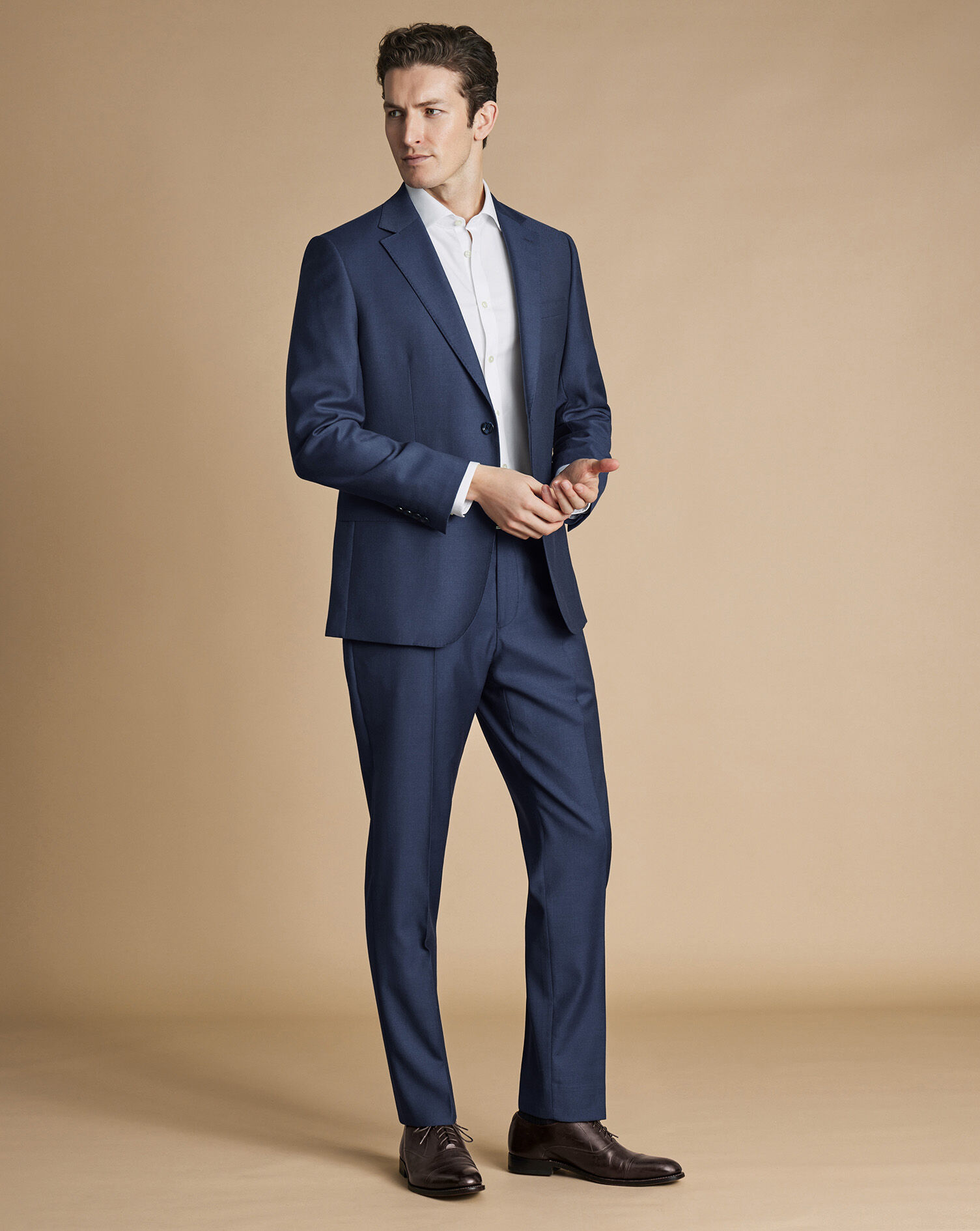 Natural Stretch Twill Suit - Indigo Blue