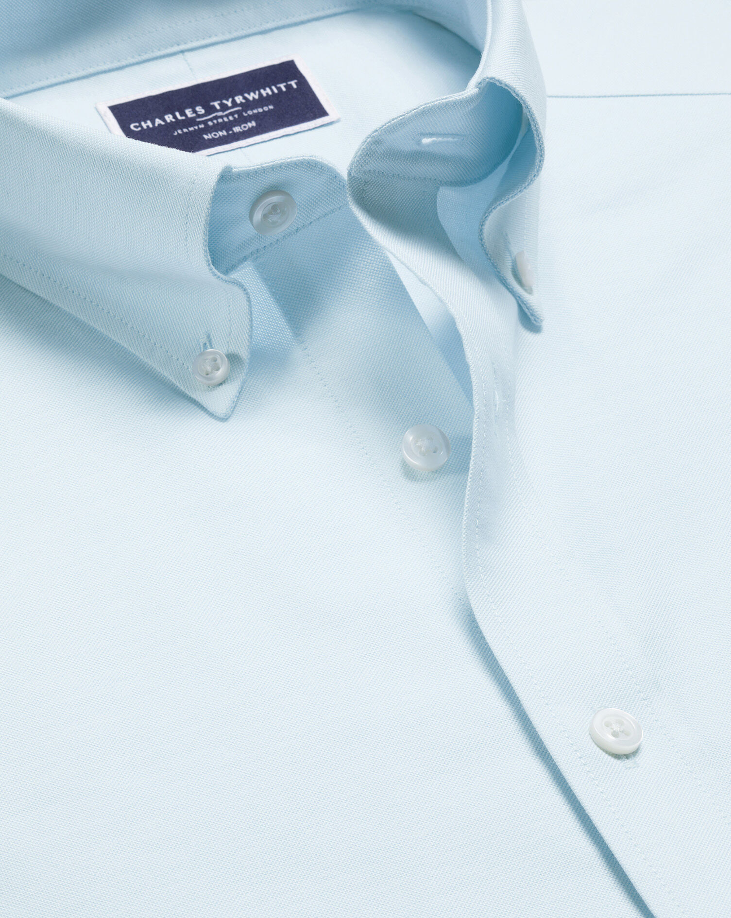 Non-Iron Stretch Oxford Shirt - Sky Blue