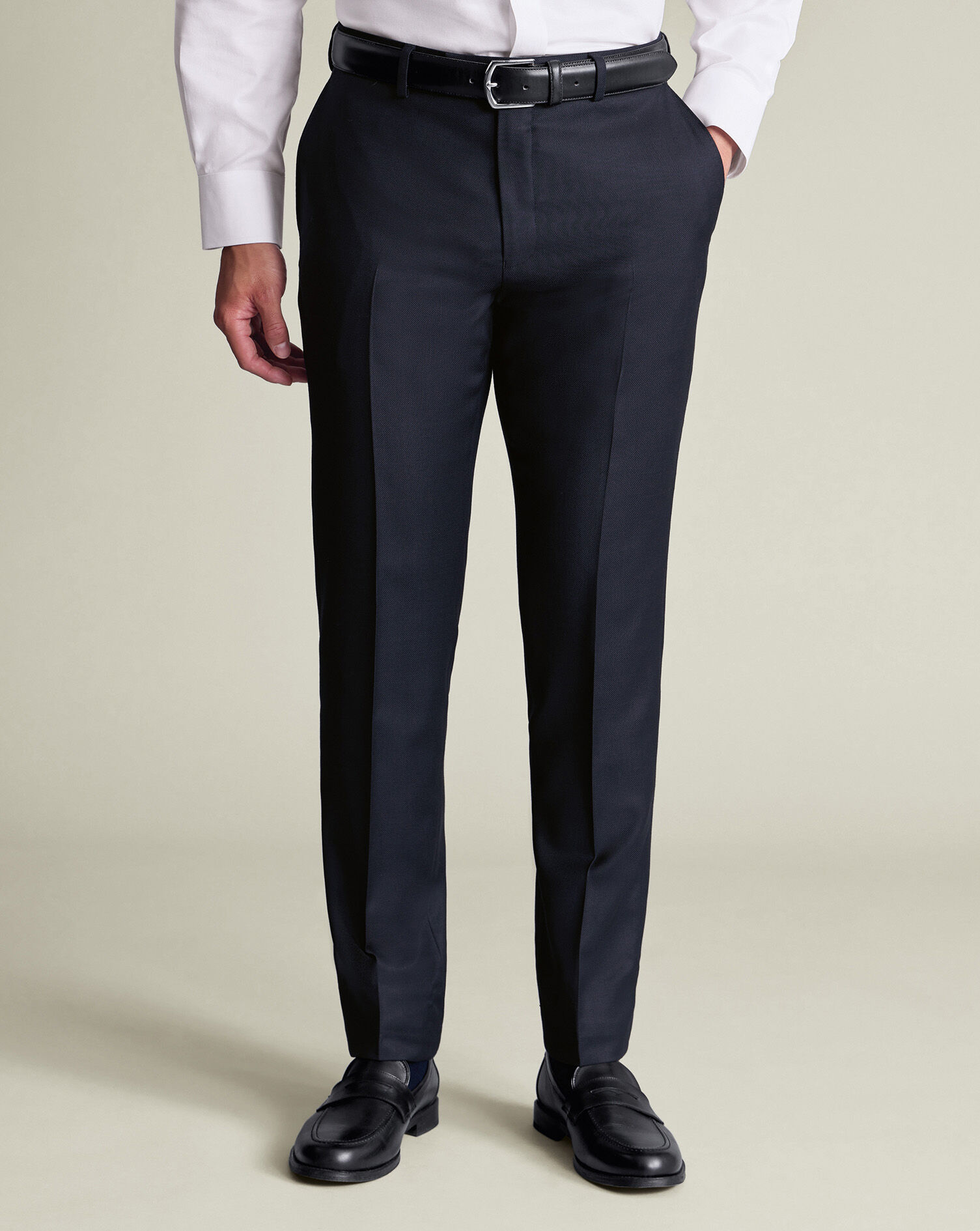 Luxury Italian Birdseye Suit - Navy
