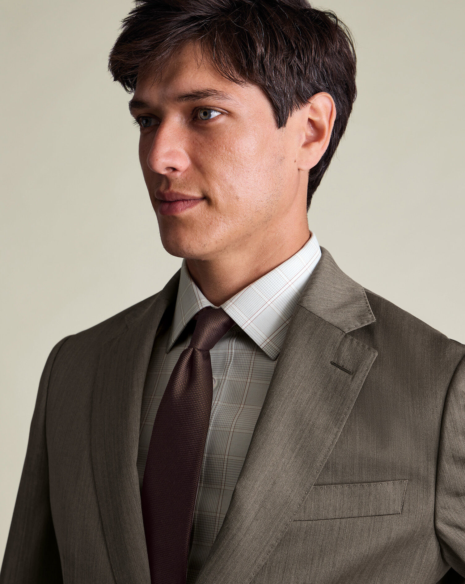Non-Iron Twill Prince of Wales Check Shirt - Silver Gray