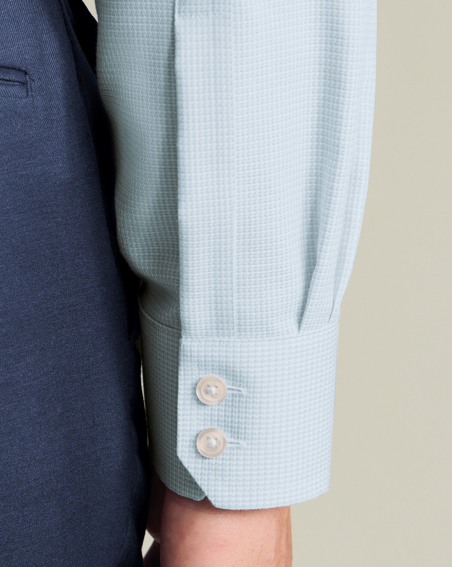 Non-Iron Stretch Burlington Weave Shirt - Aqua Green