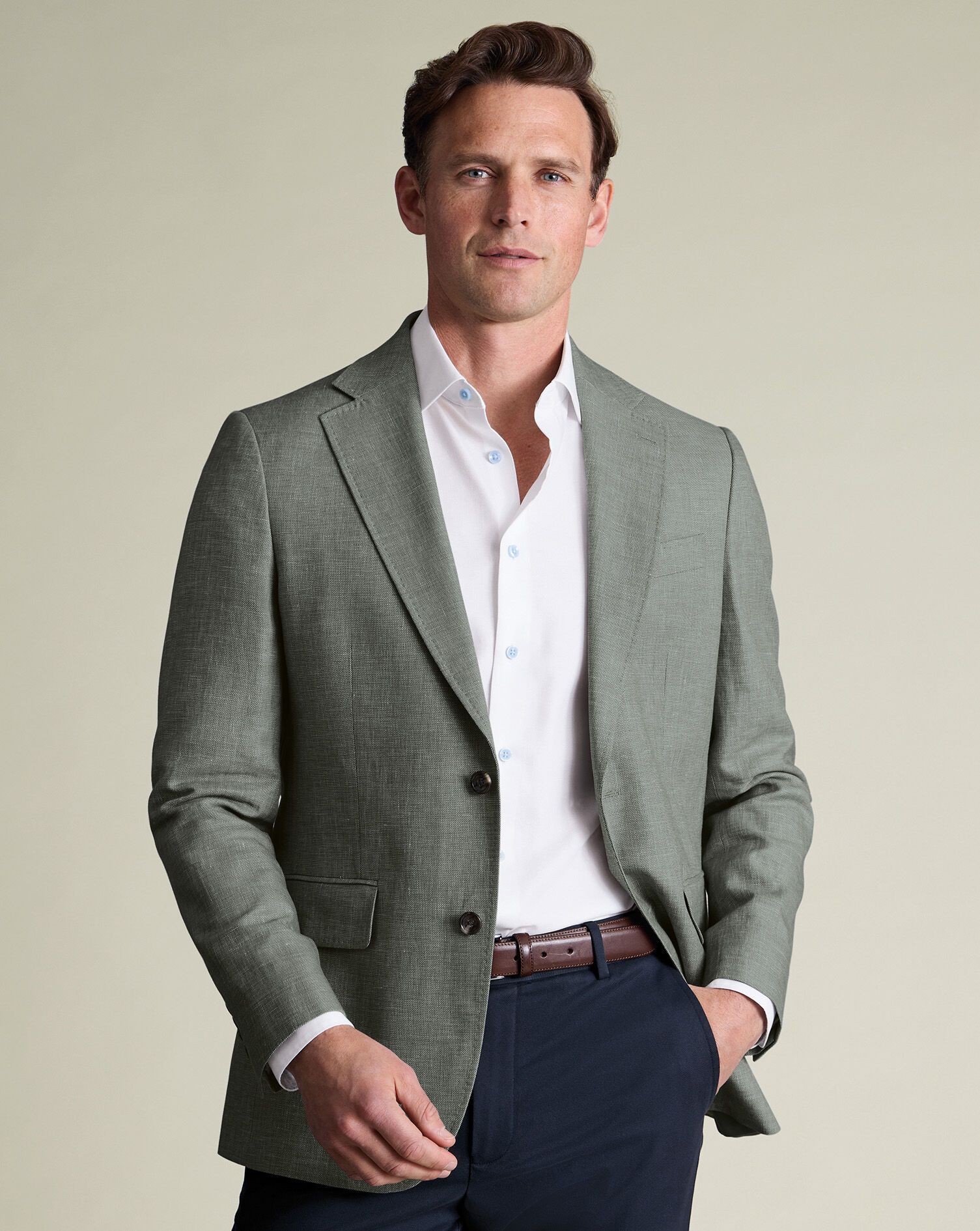 Linen Cotton Jacket - Green