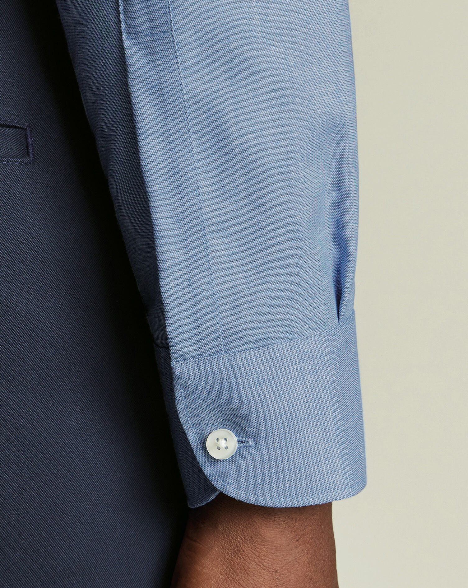 Non-Iron Cotton Linen Shirt - Cornflower Blue