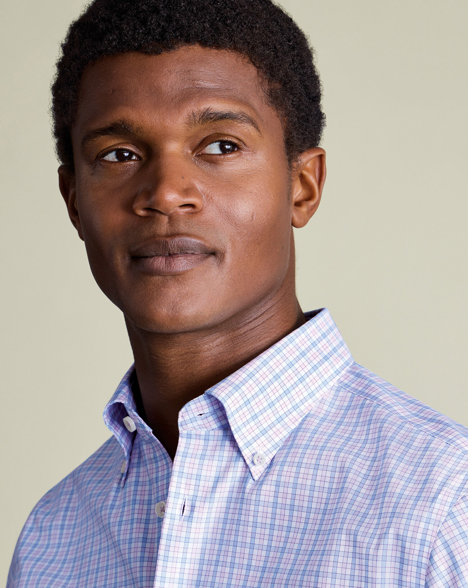 Button-Down Non-Iron Oxford Check Shirt - Lilac