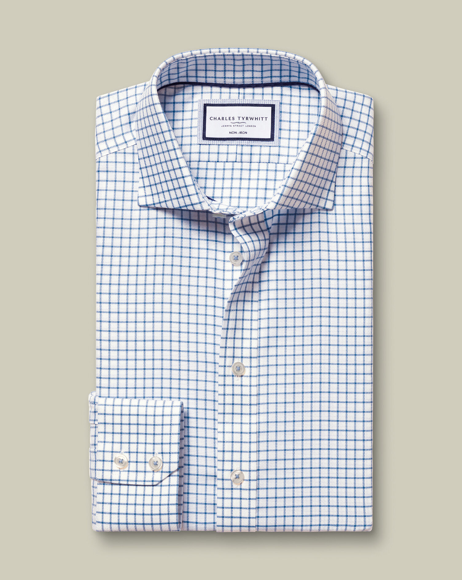 Non-Iron Westminster Weave Check Shirt - Ocean Blue
