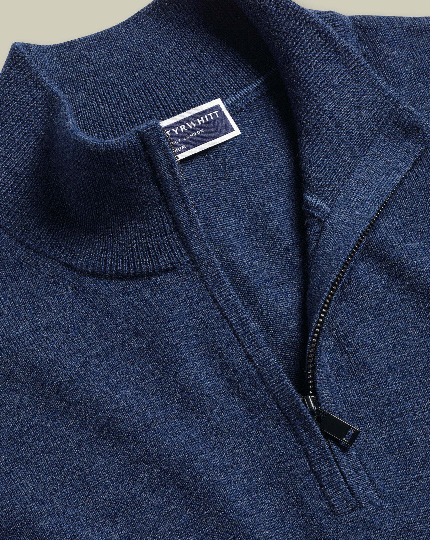 Pure Merino Quarter Zip Sweater - Ink Blue