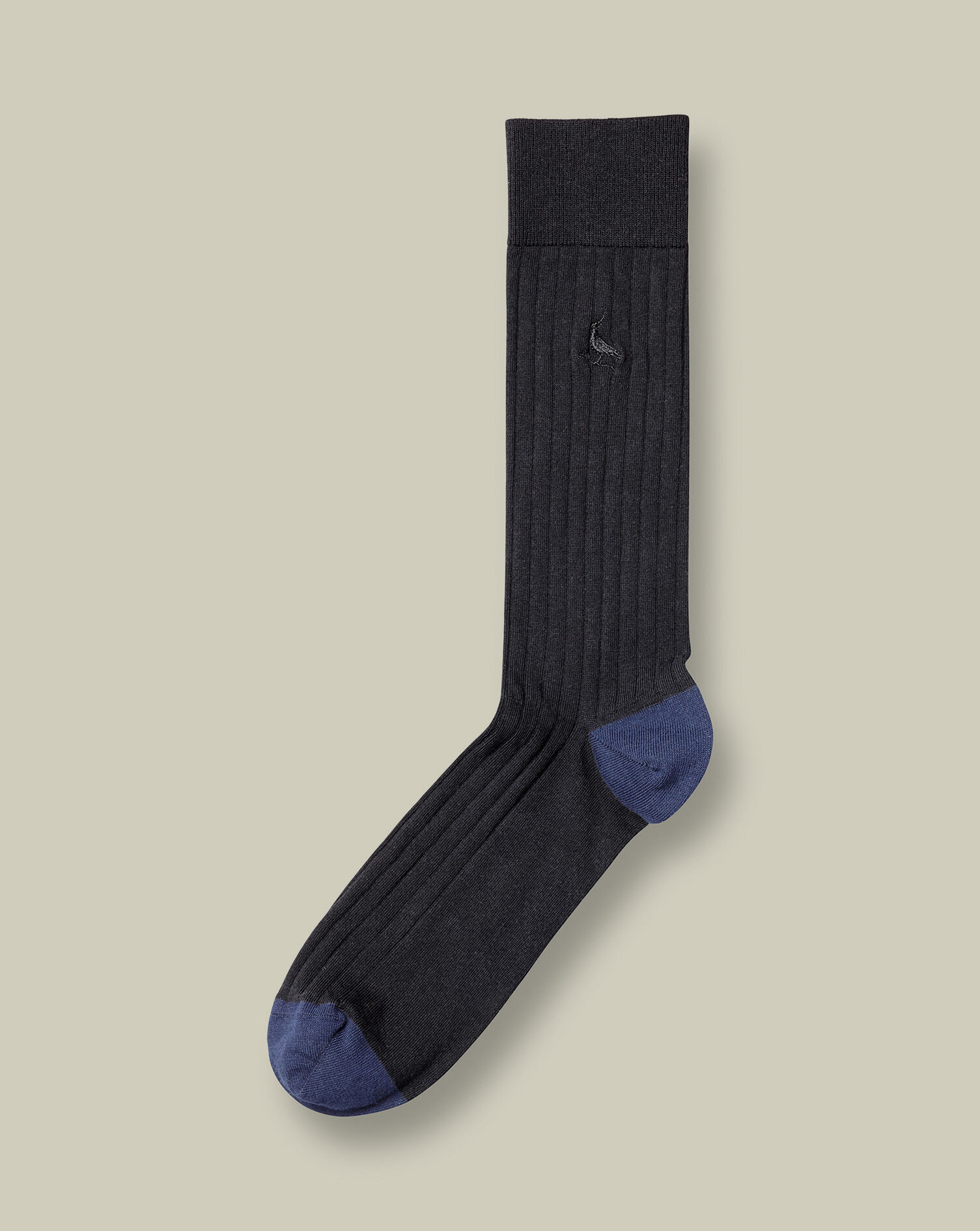 Cotton Rib Dress Socks - Black