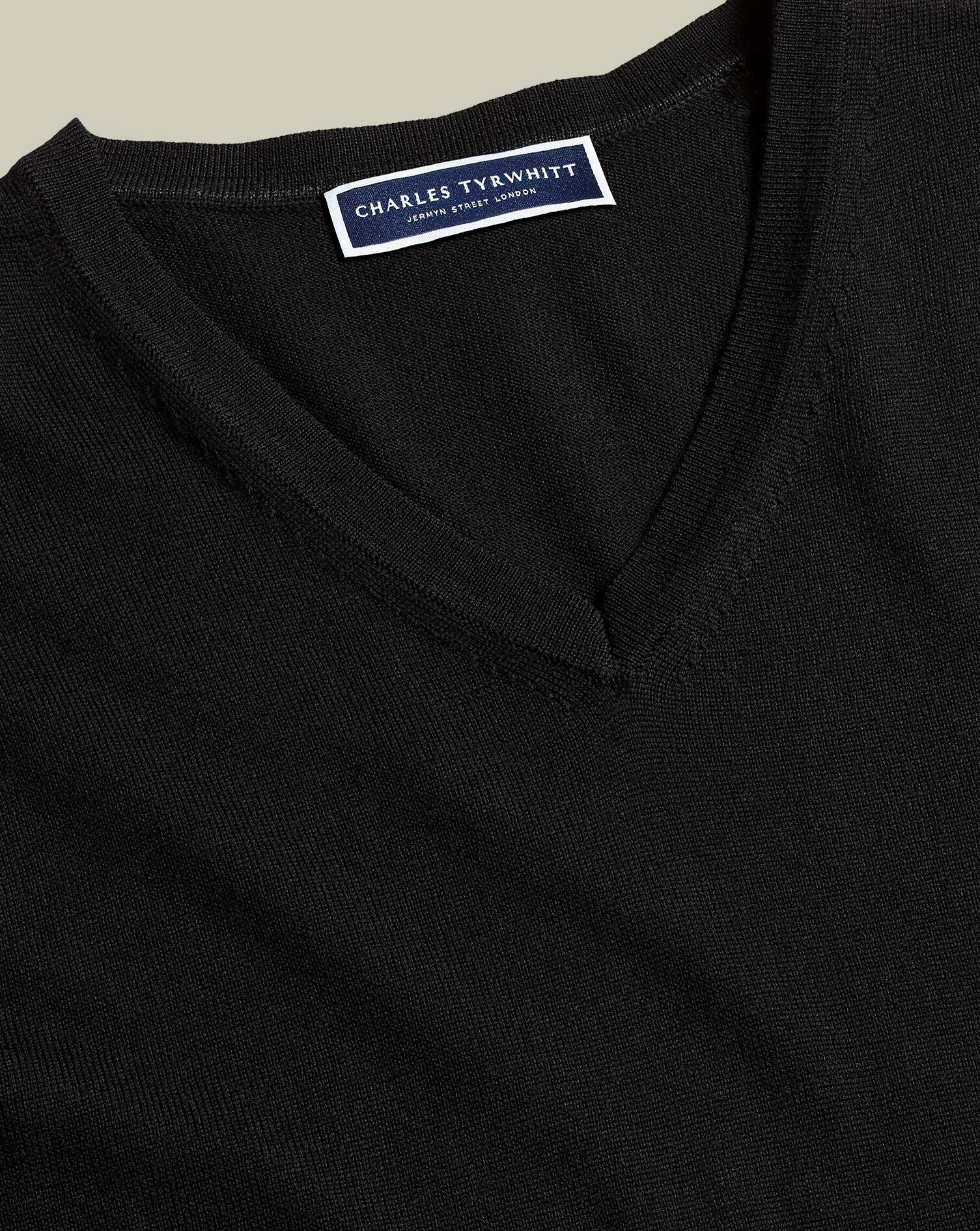 Merino V-Neck Sweater - Black