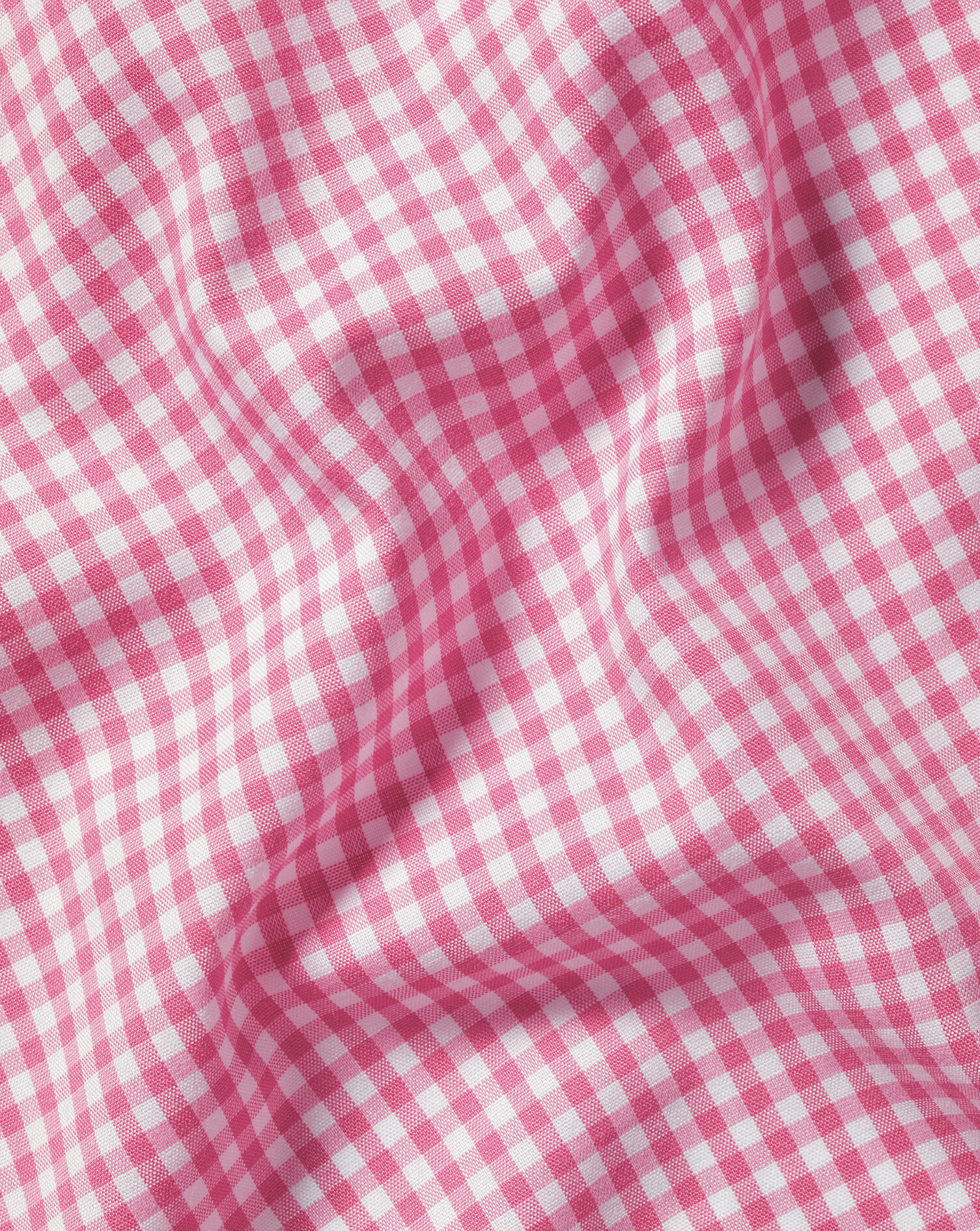 Non-Iron Stretch Poplin Check Short Sleeve Shirt - Pink