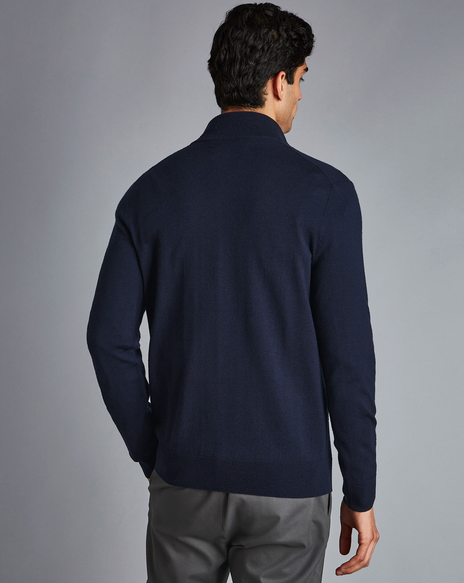 Merino Quarter Zip Sweater - Navy