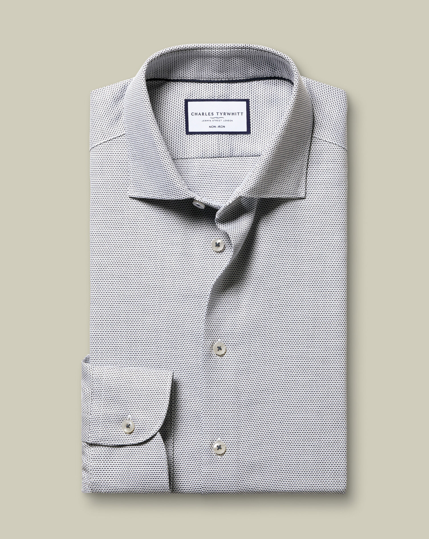 Non-Iron Stretch Texture Shirt - Dark Blue