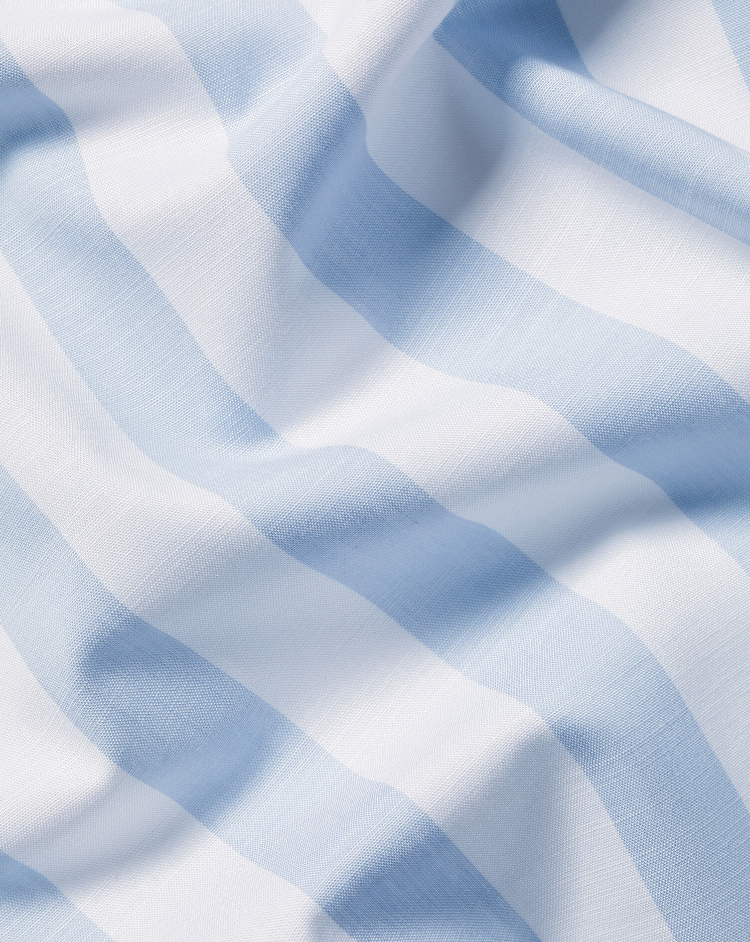 Non-Iron Stretch Poplin Slub Short Sleeve Shirt - Sky Blue
