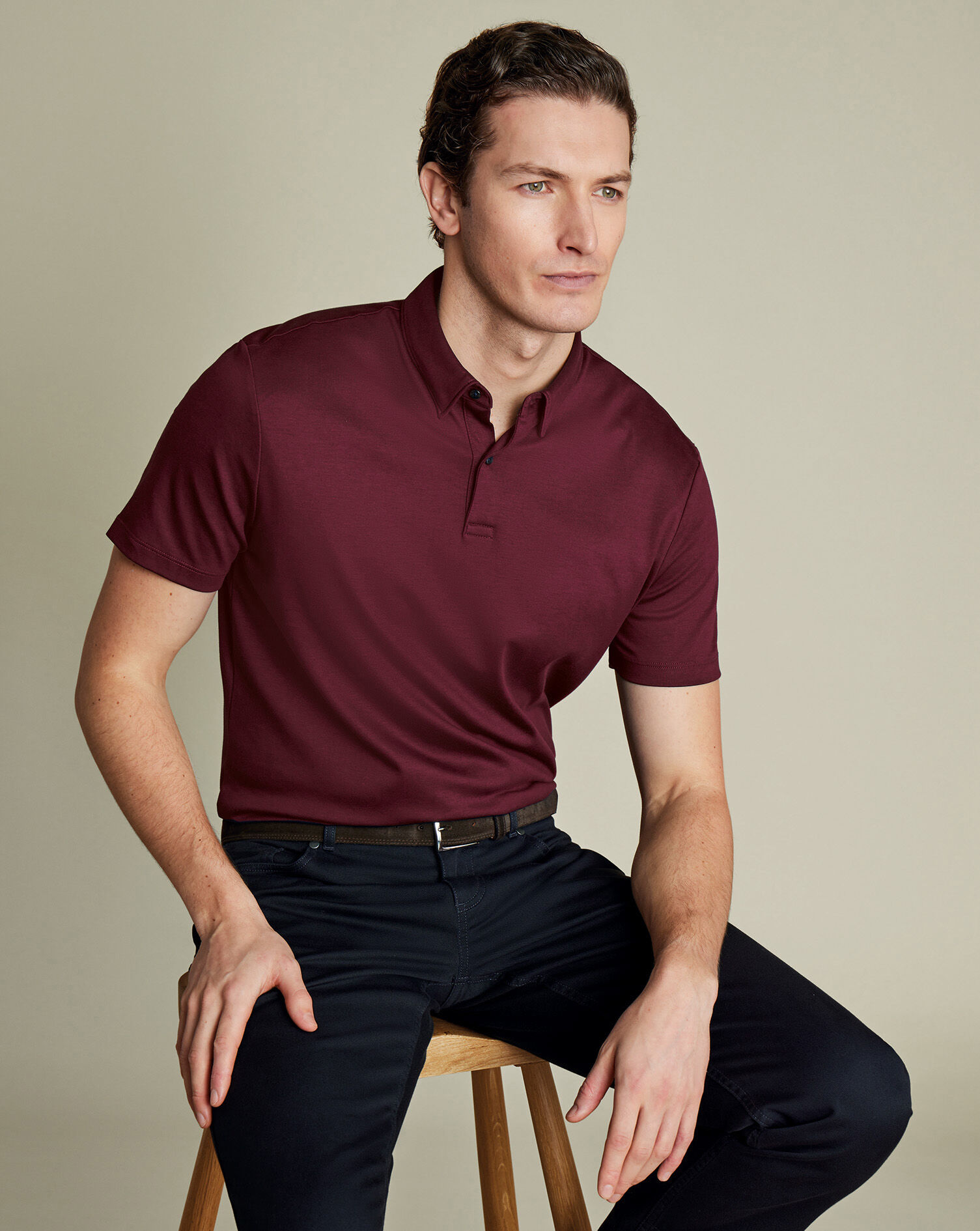 Smart Jersey Polo - Wine