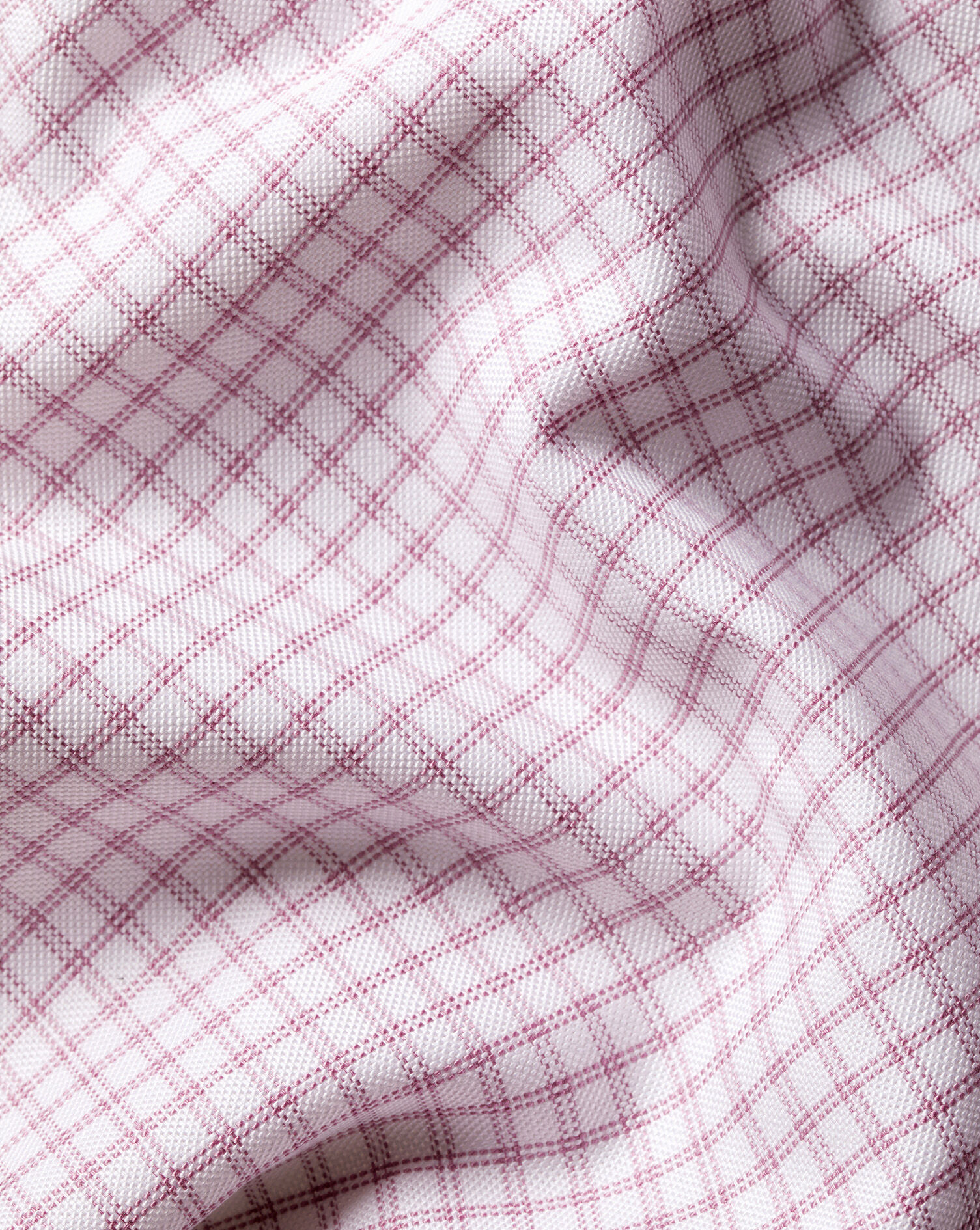 Non-Iron Stretch Oxford Check Shirt - Dark Pink