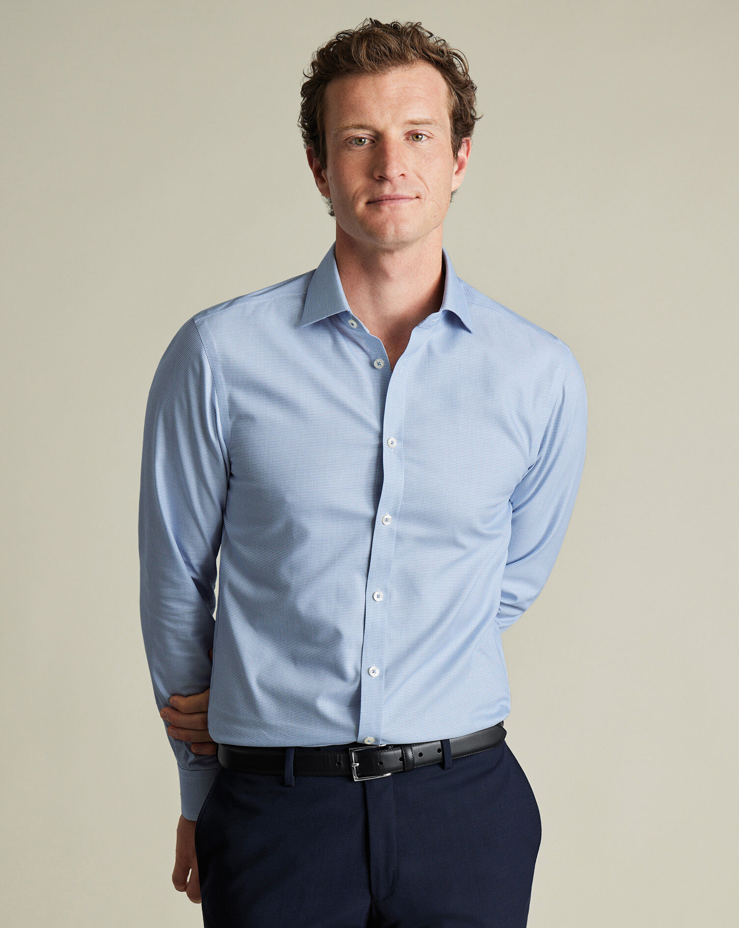 Non-Iron Westminster Weave Shirt - Sky Blue