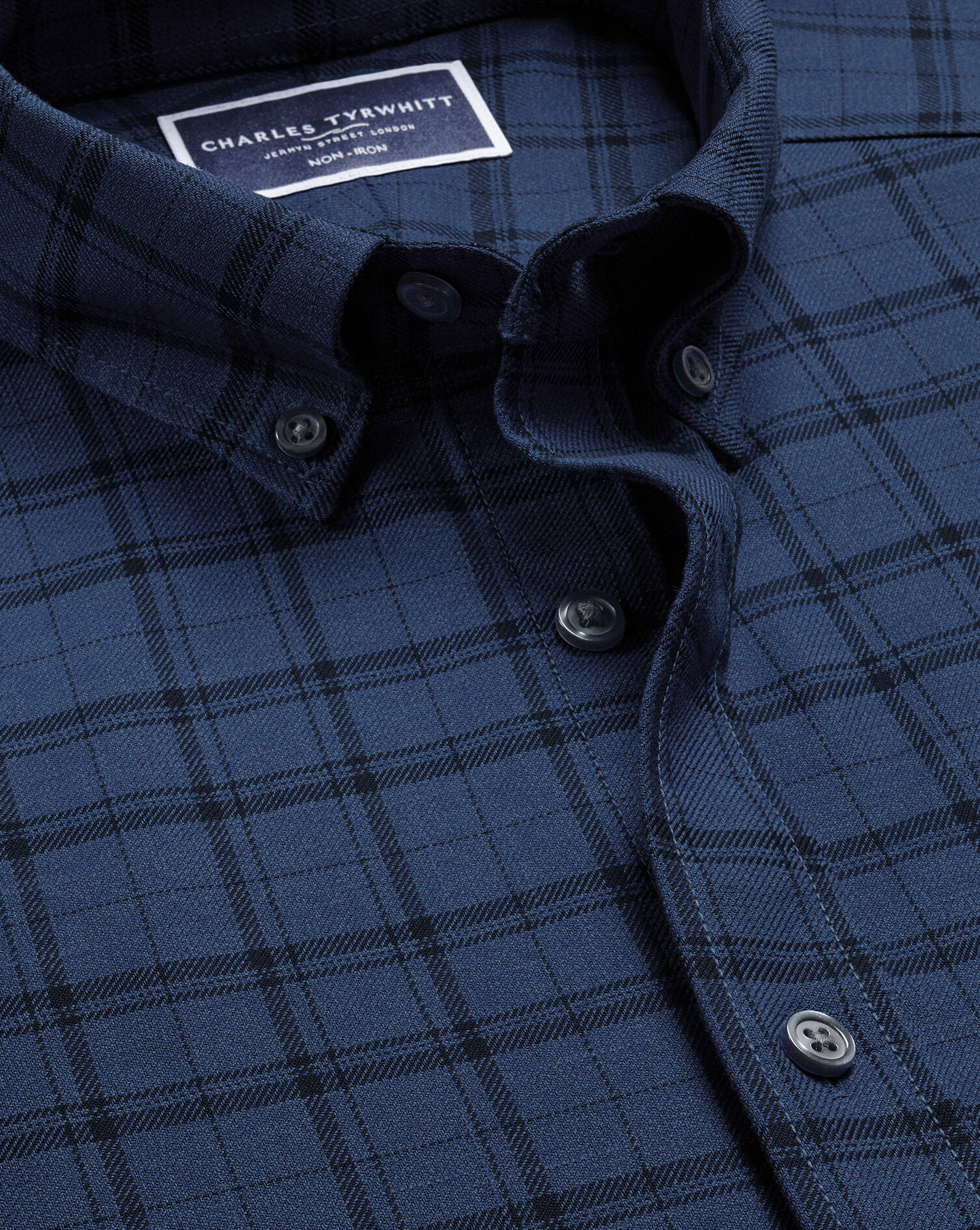 Twill Check Shirt - Denim Blue & Navy