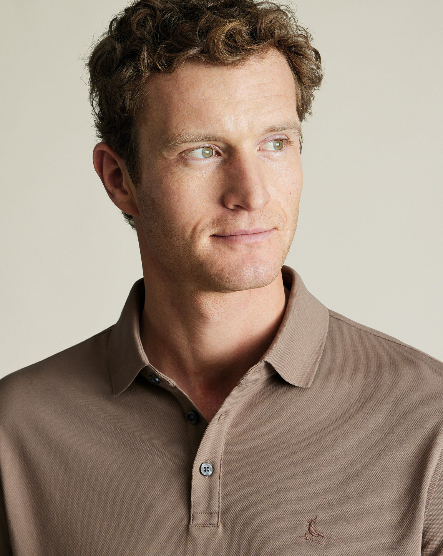 Camel Tyrwhitt Long Sleeve Pique Polo