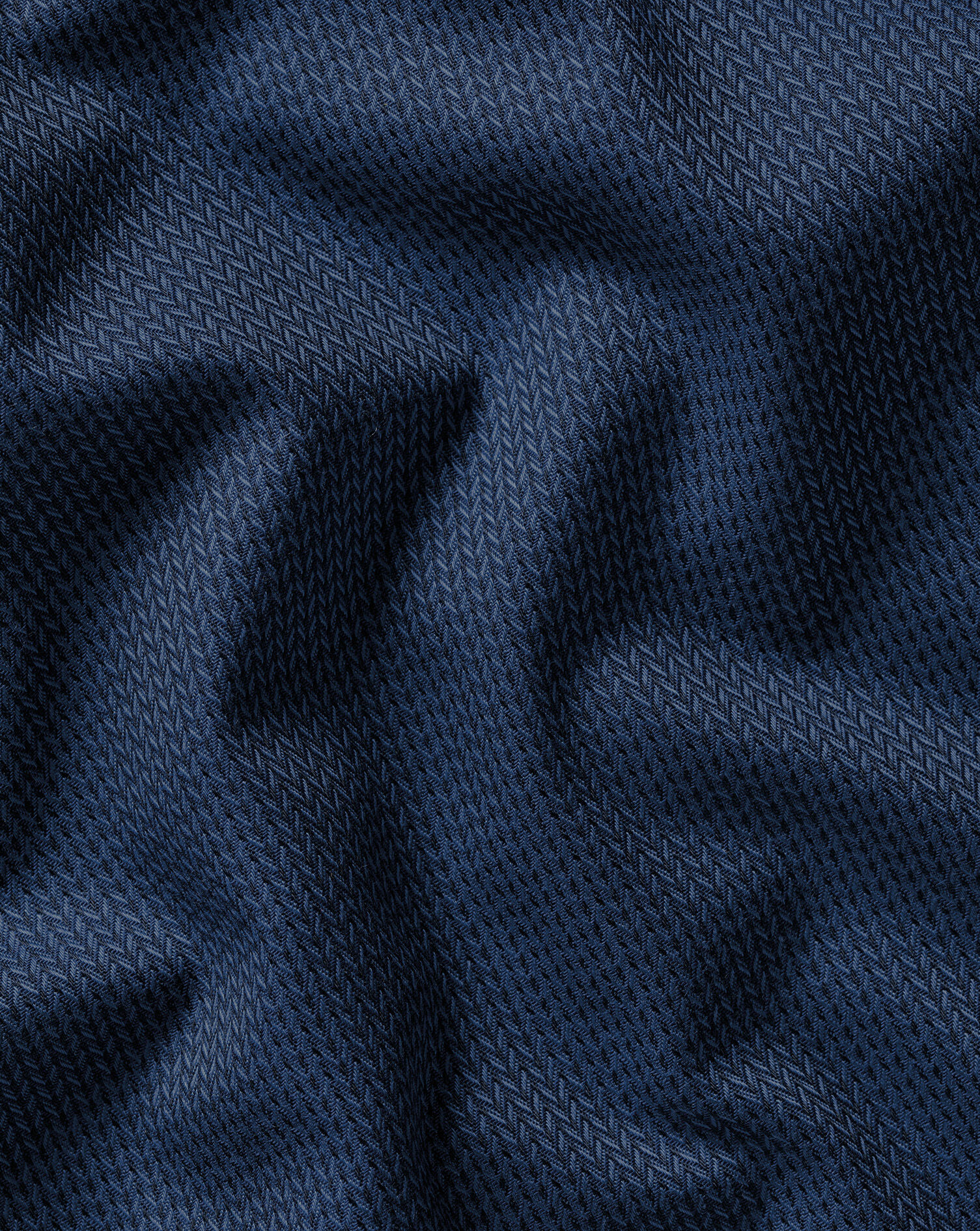 Non-Iron Stretch Chevron Texture Shirt - Denim Blue