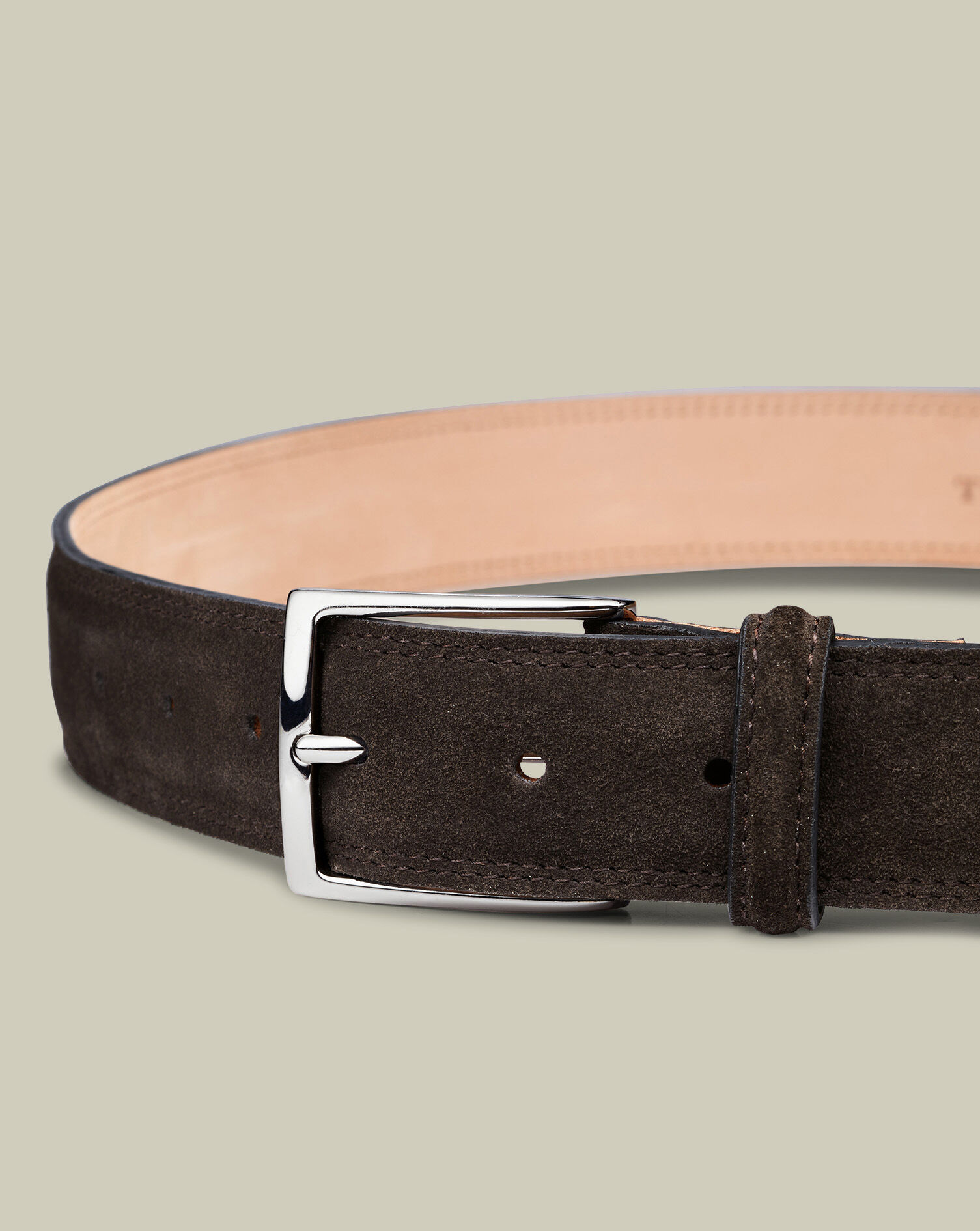 Suede Leather Belt - Chocolate