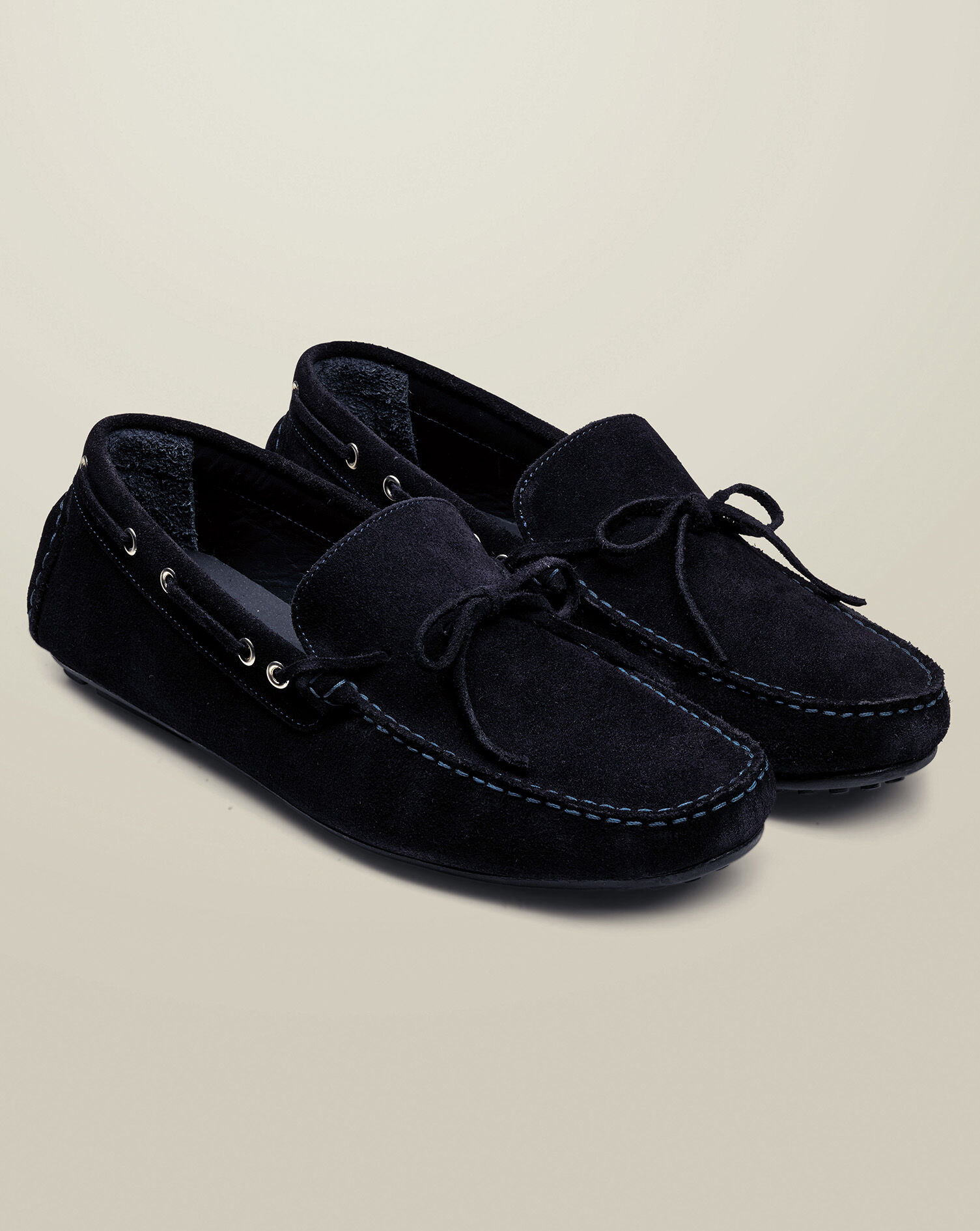 Suede Driving Loafers - Navy