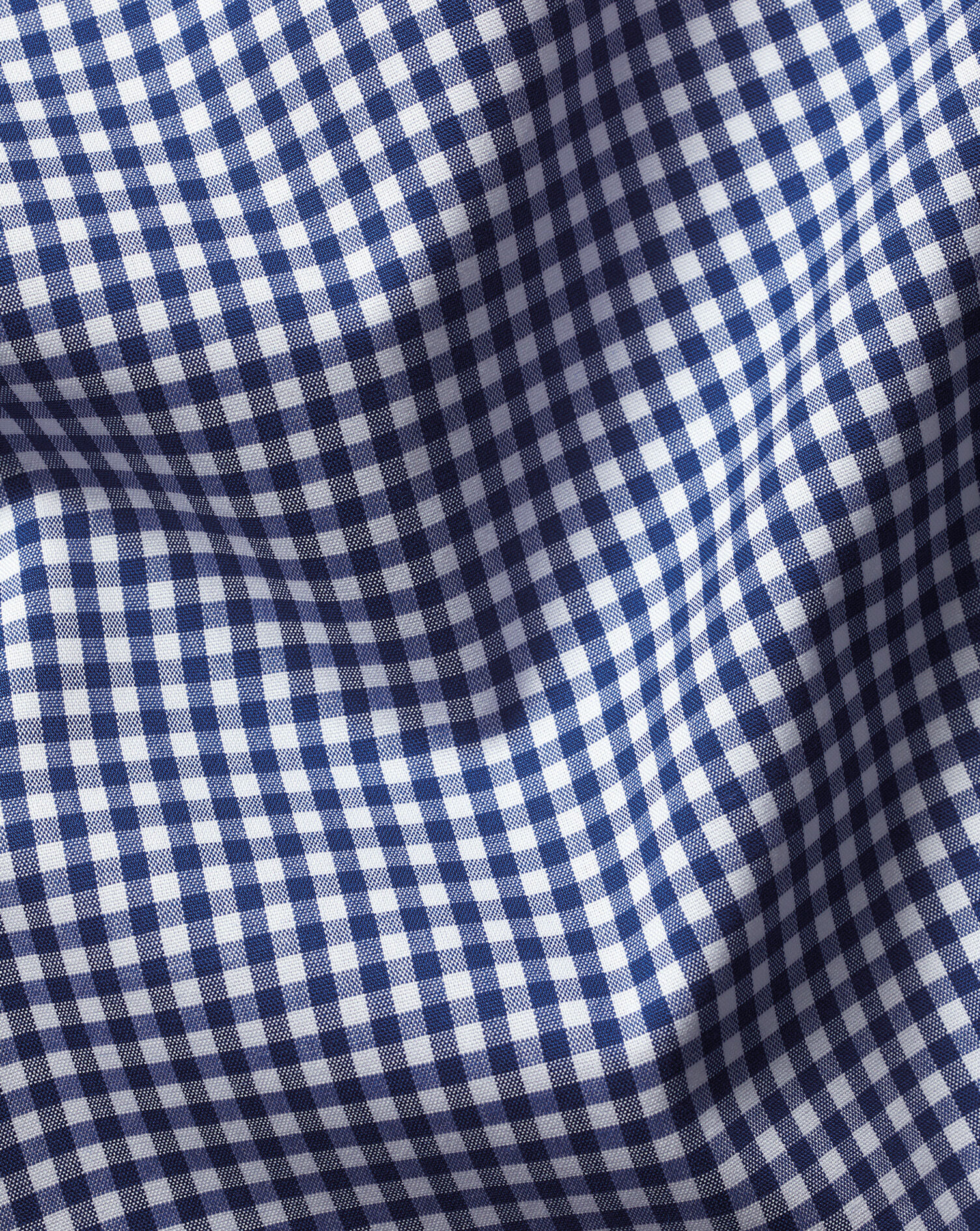 Non-Iron Stretch Poplin Check Shirt - Navy