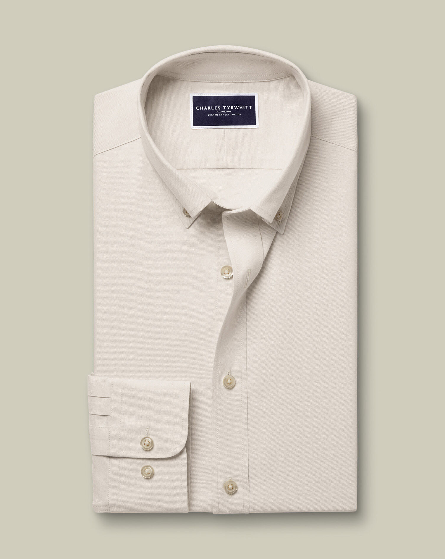 Brushed Cotton Twill Shirt - Cream