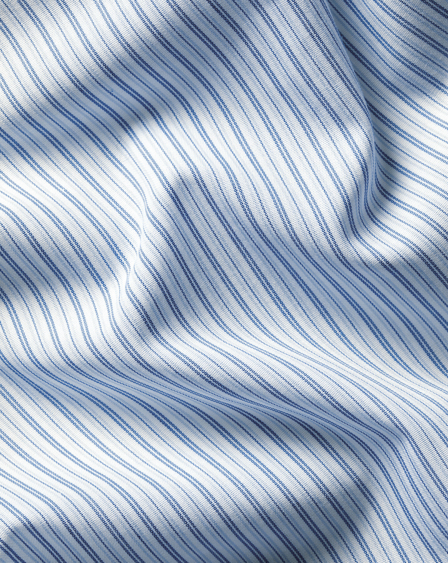 Non-Iron Poplin Stripe Shirt - Mid Blue