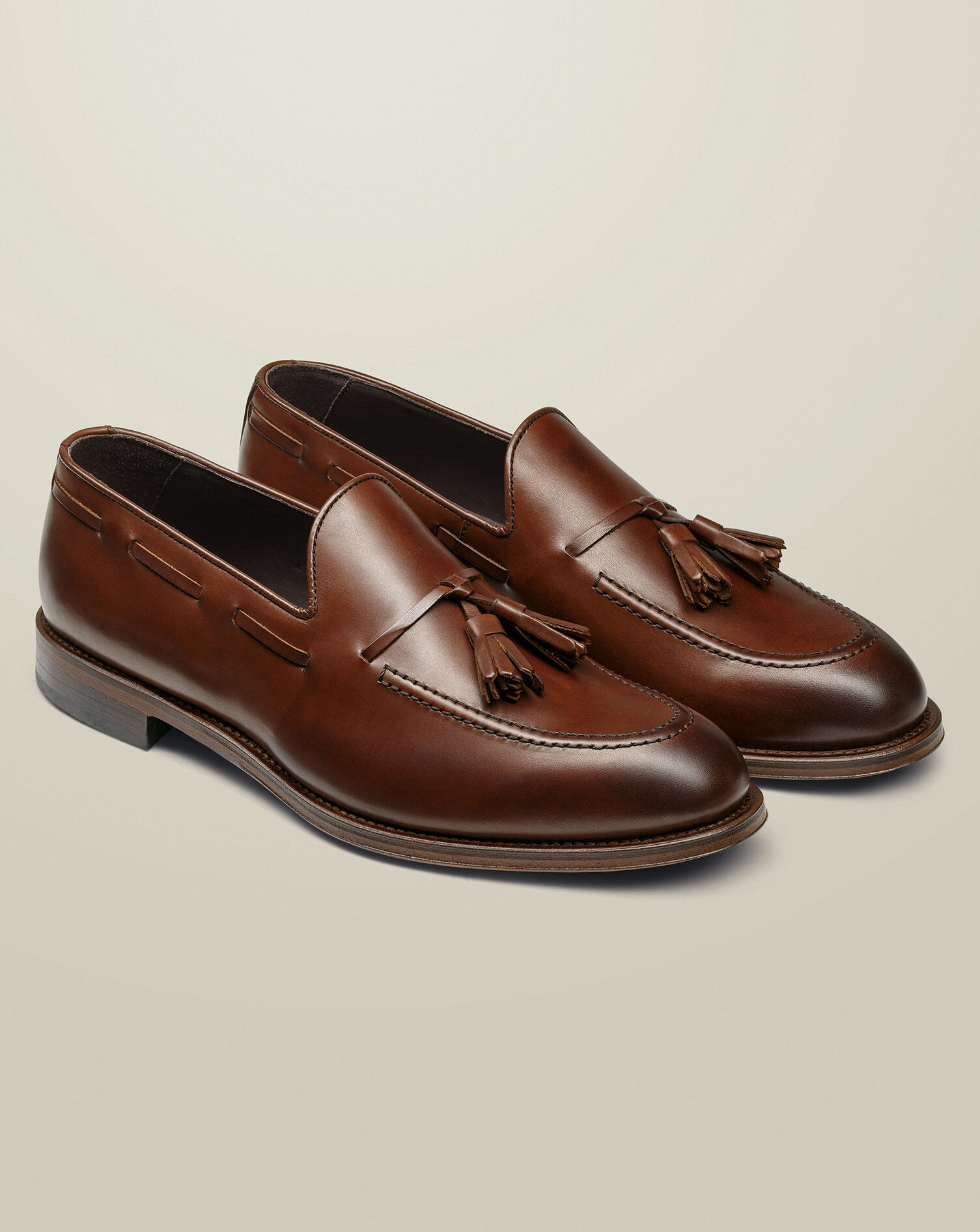 Leather Tassel Loafers - Chestnut Brown