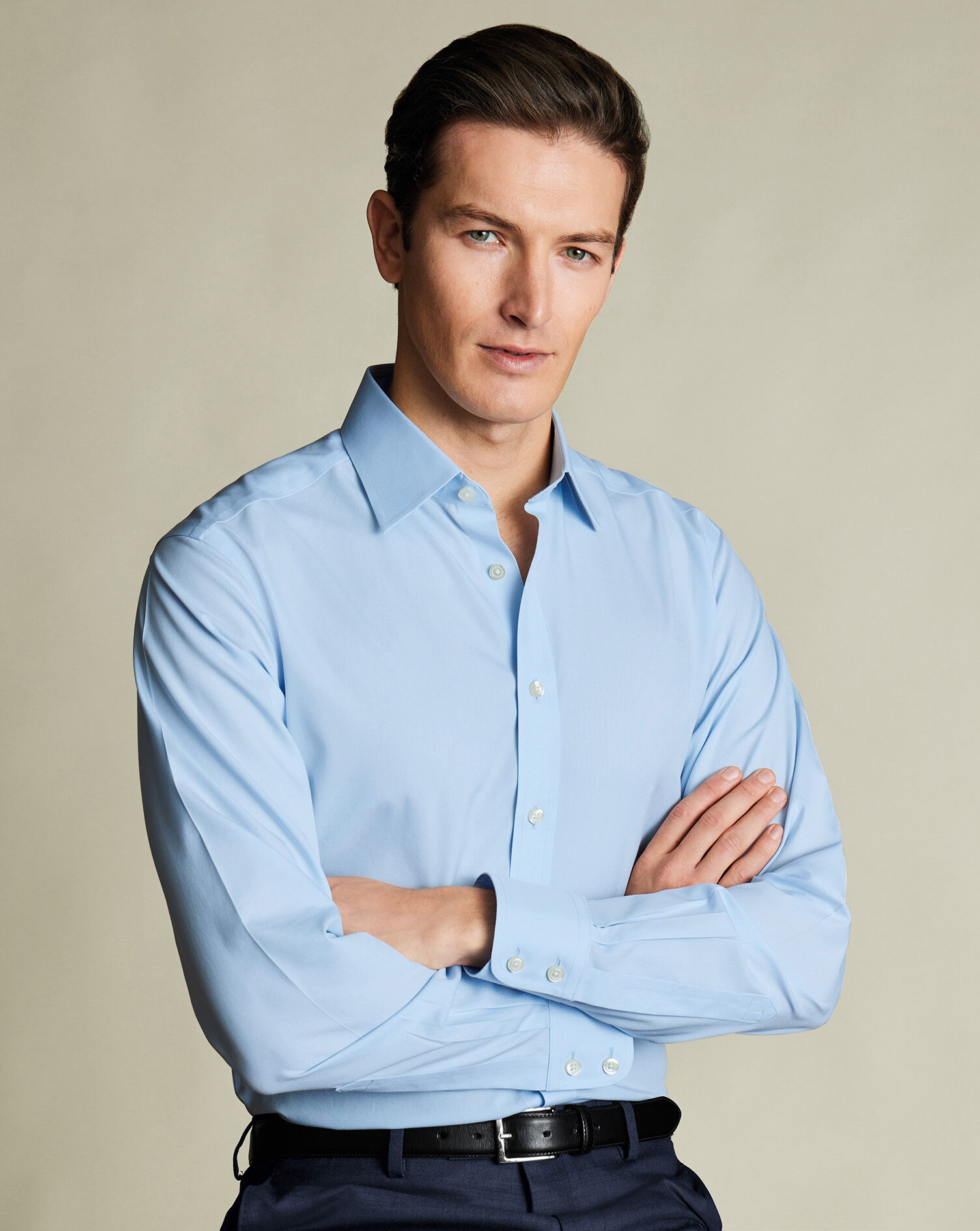 Non-Iron Poplin Shirt - Sky Blue