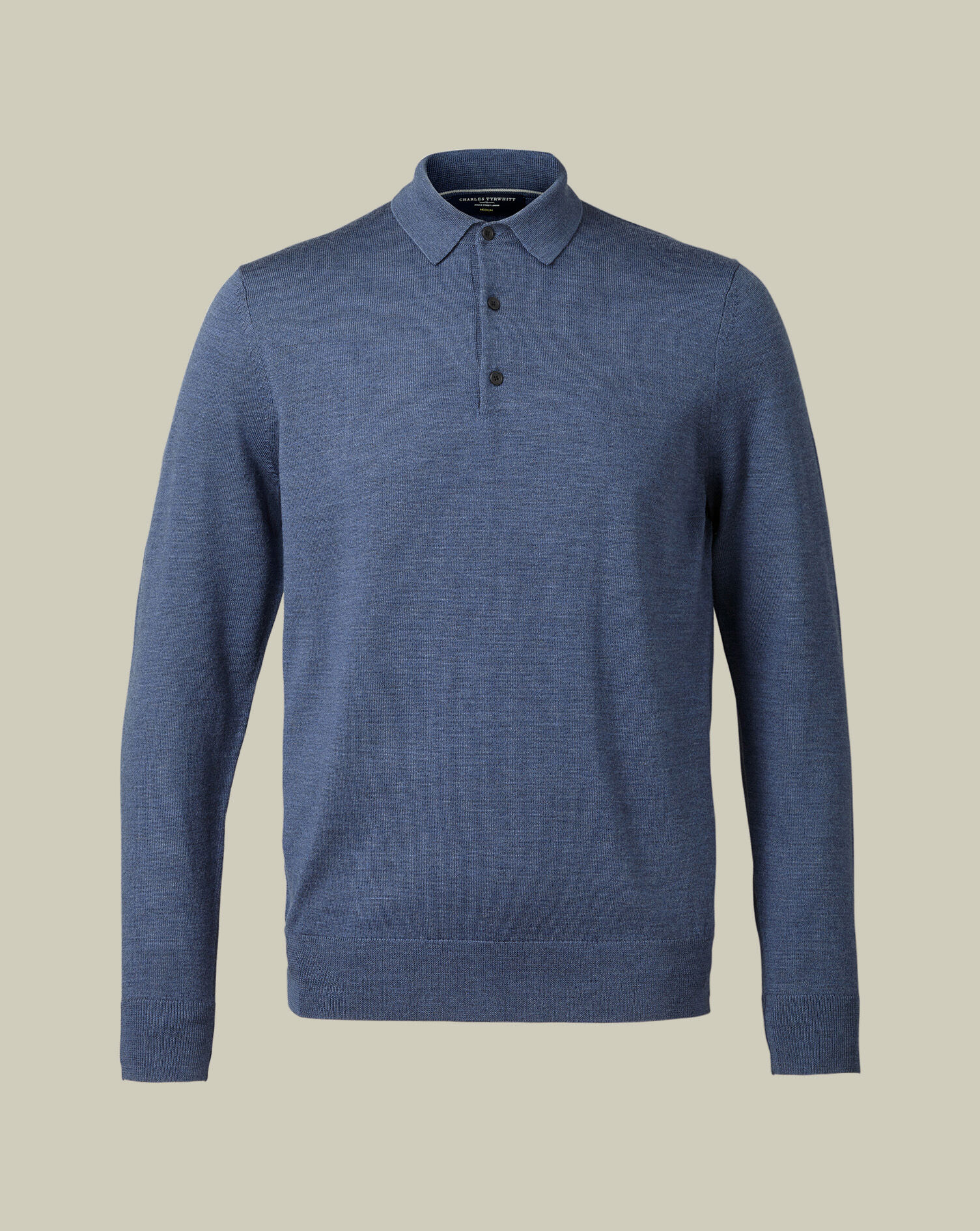 Pure Merino Knitted Polo - Indigo