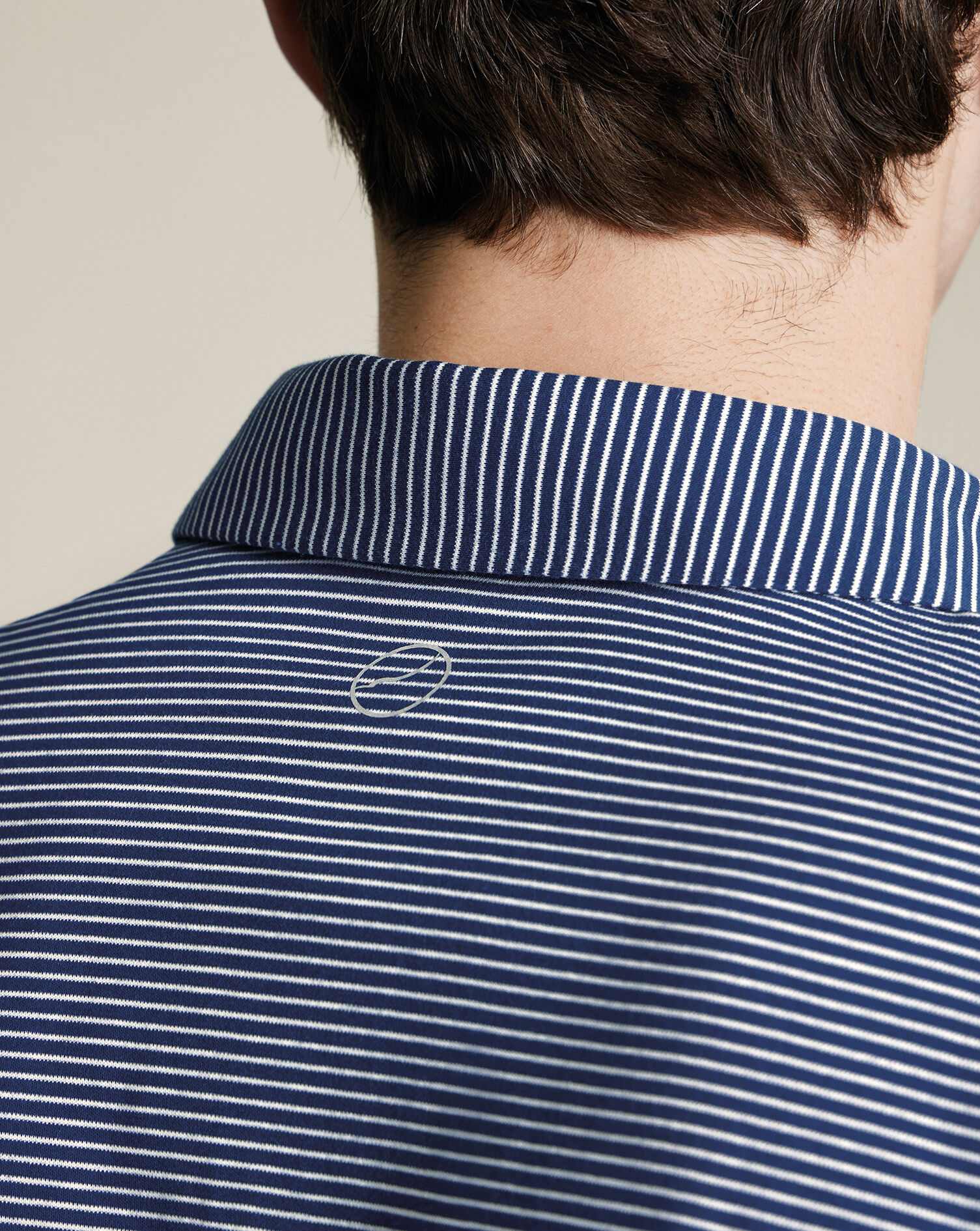 Performance Stripe Polo - Navy