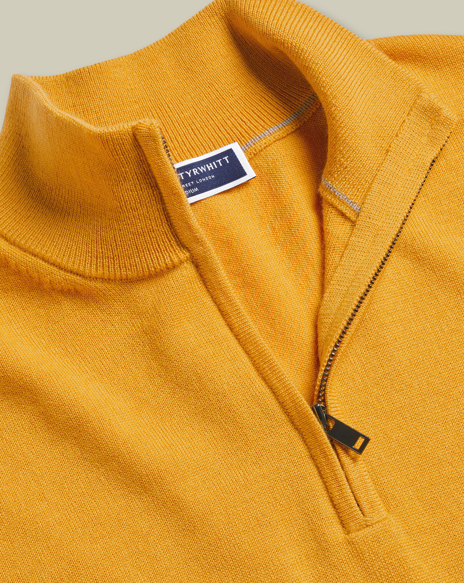 Merino Quarter Zip Sweater - Yellow