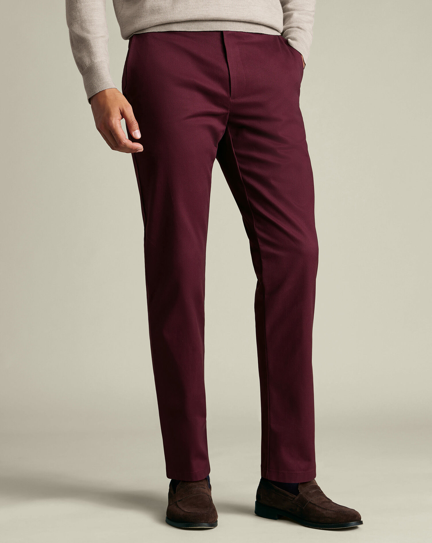 Ultimate Non-Iron Chinos - Dark Pink