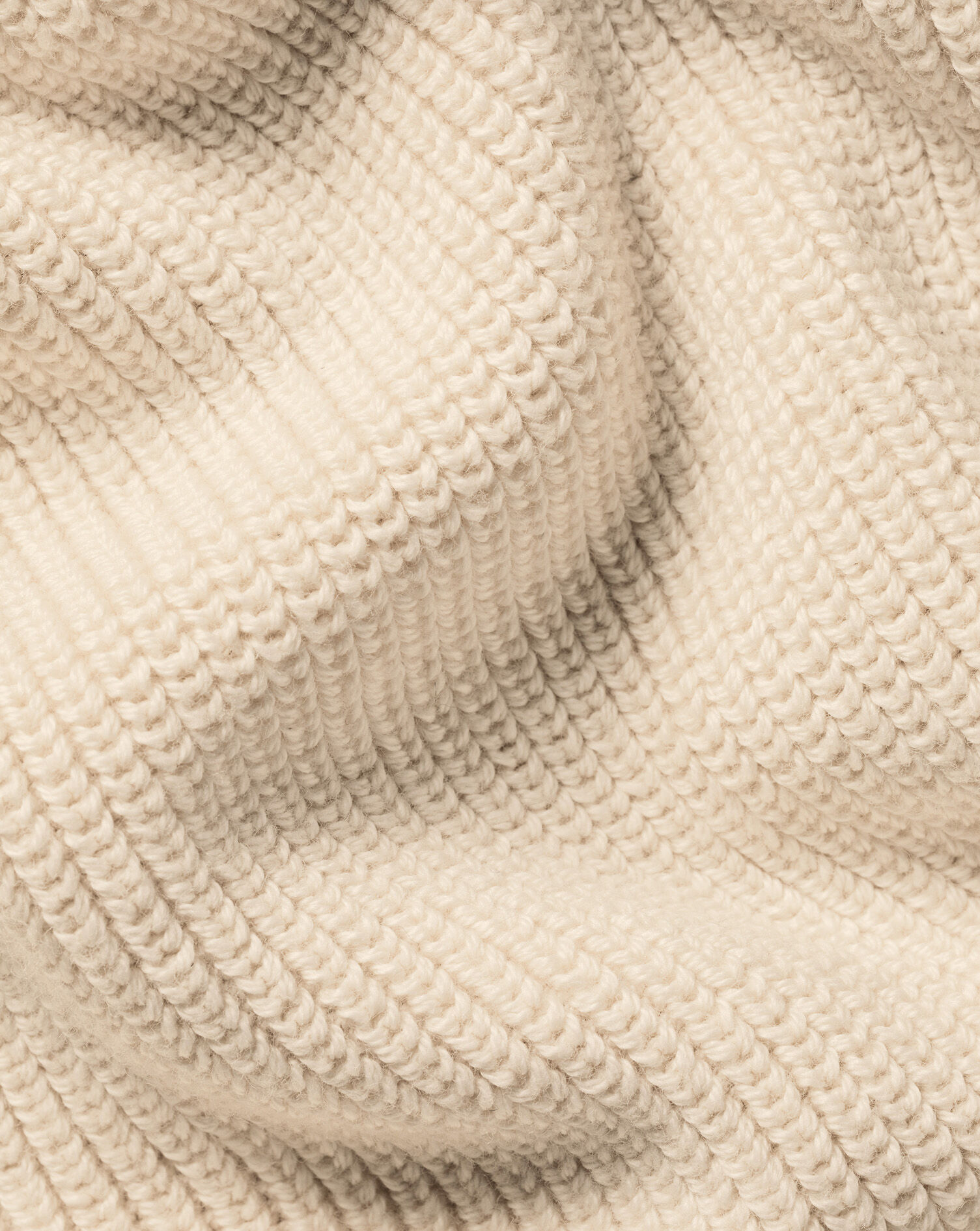 Cotton Rib Crew Neck Sweater - Cream