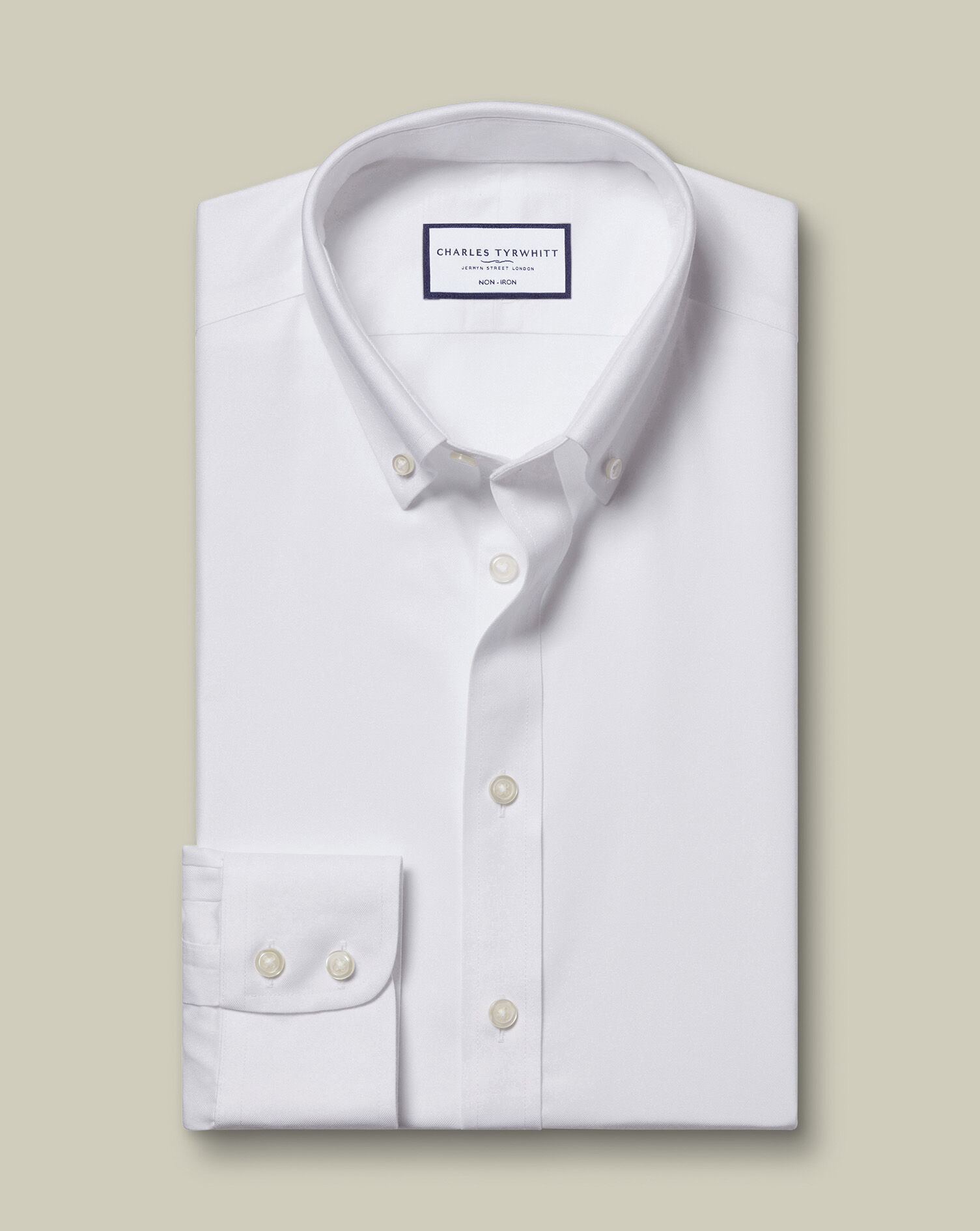 Button-Down Collar Non-Iron Twill Shirt - White