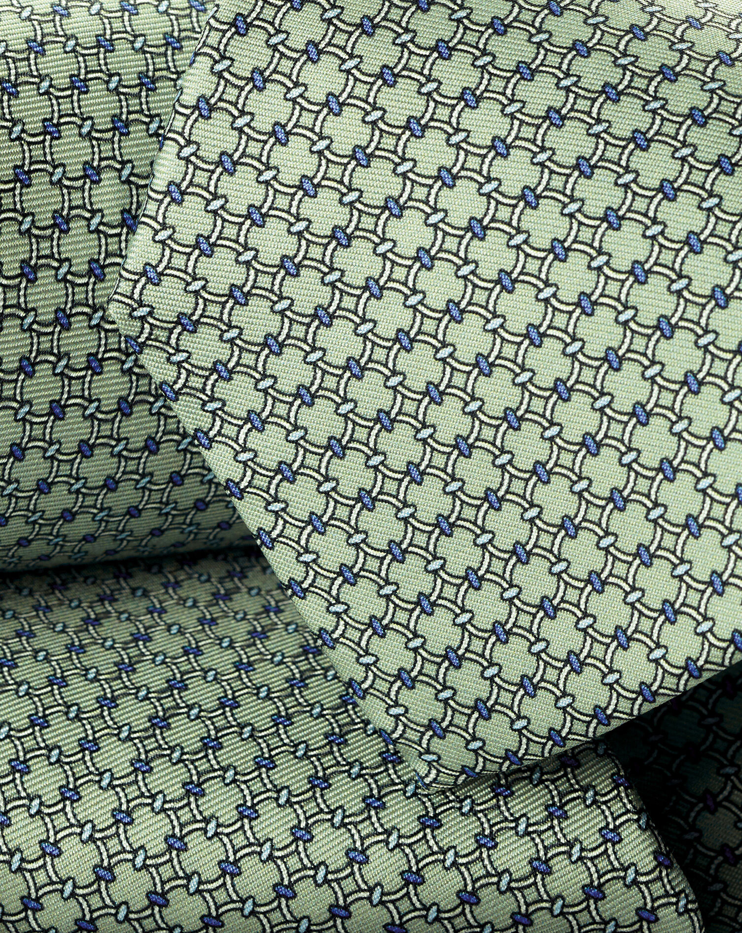 Silk Printed Tie - Aqua Green