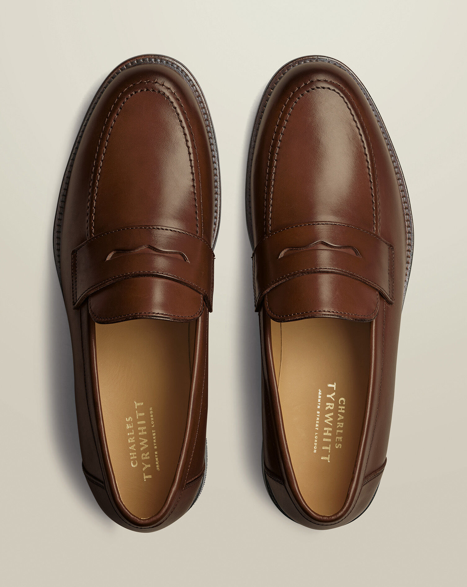 Leather Penny Loafers - Chestnut Brown