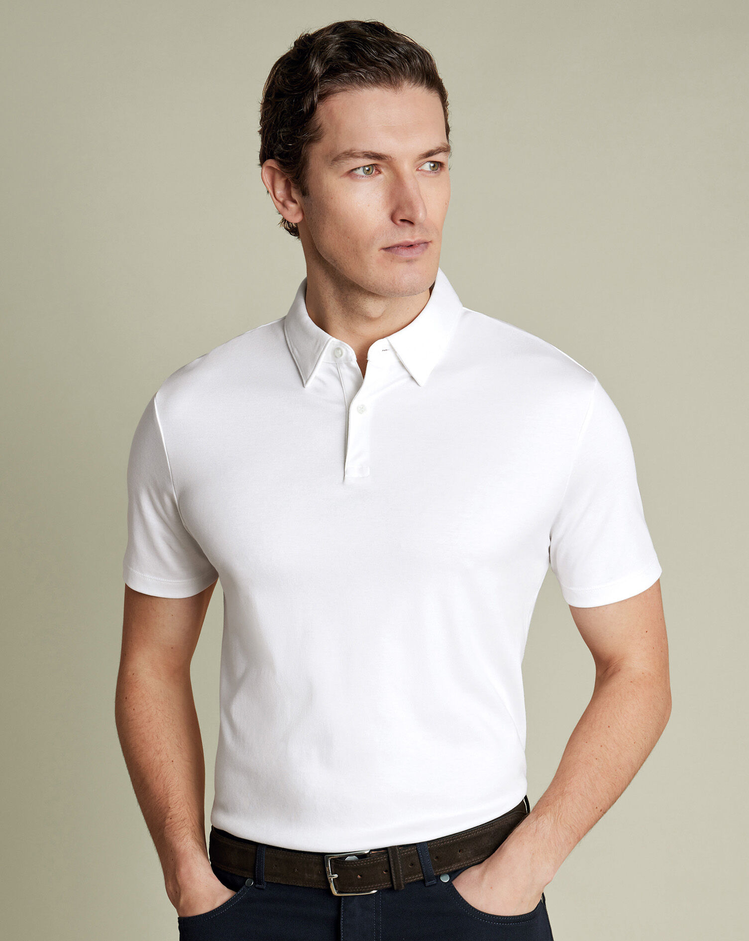 Smart Jersey Polo - White