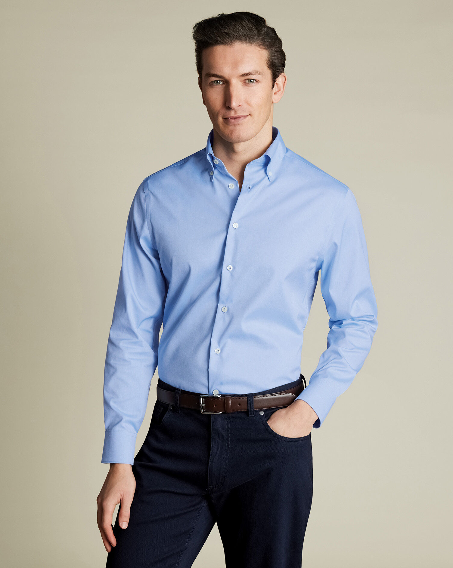 Button-Down Non-Iron Oxford Shirt - Sky Blue