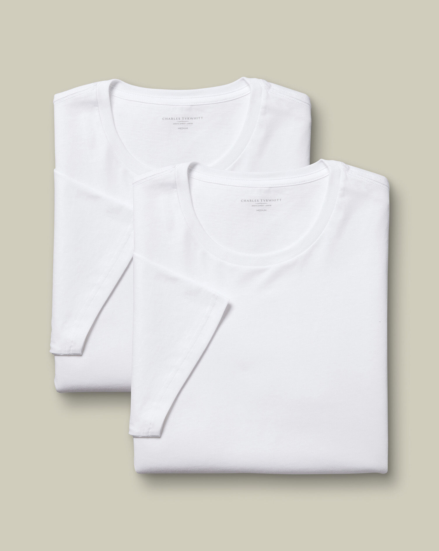 2-Pack Crew Neck Cotton T-Shirt - White