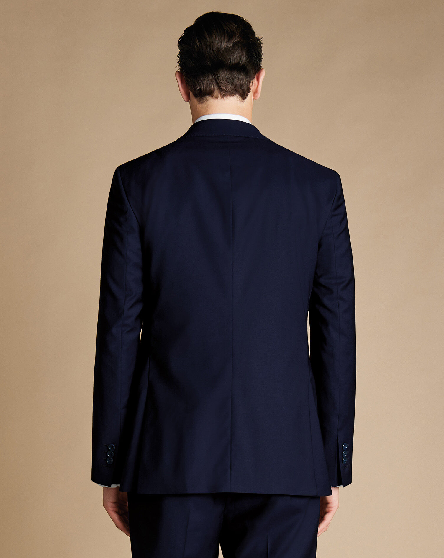 Double Breasted Italian Suit Jacket  - Dark Navy