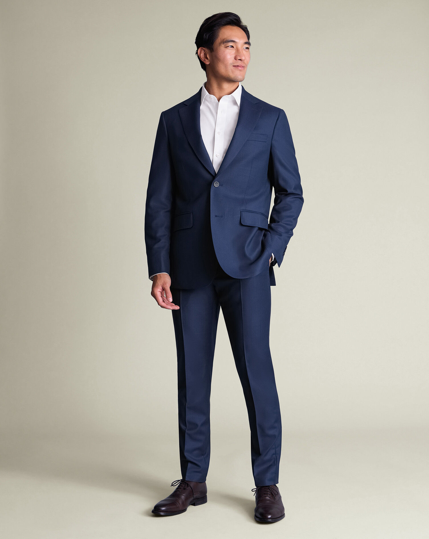 Luxury Italian Birdseye Suit - Royal Blue