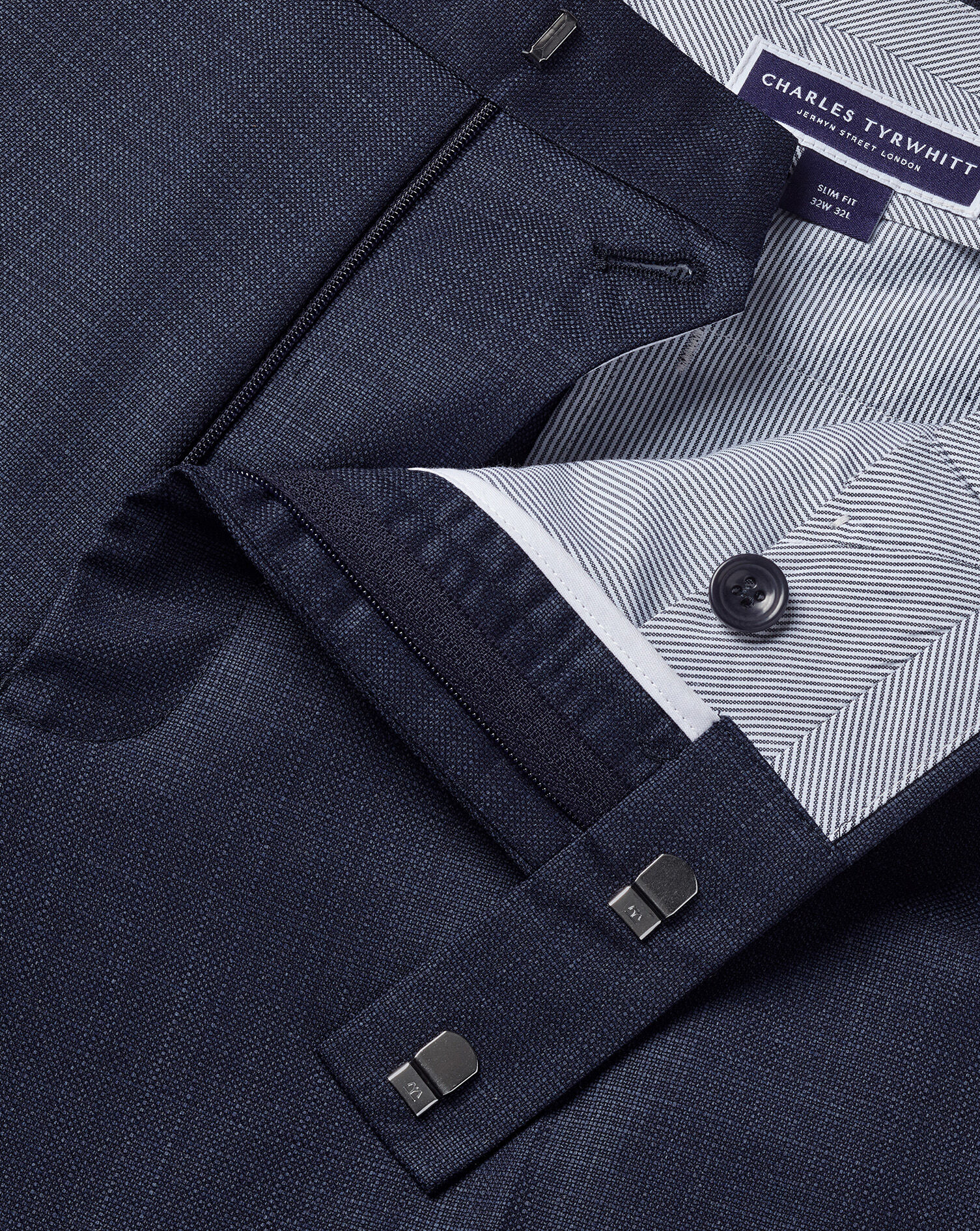 Luxury Italian Suit Pants - Ink Blue