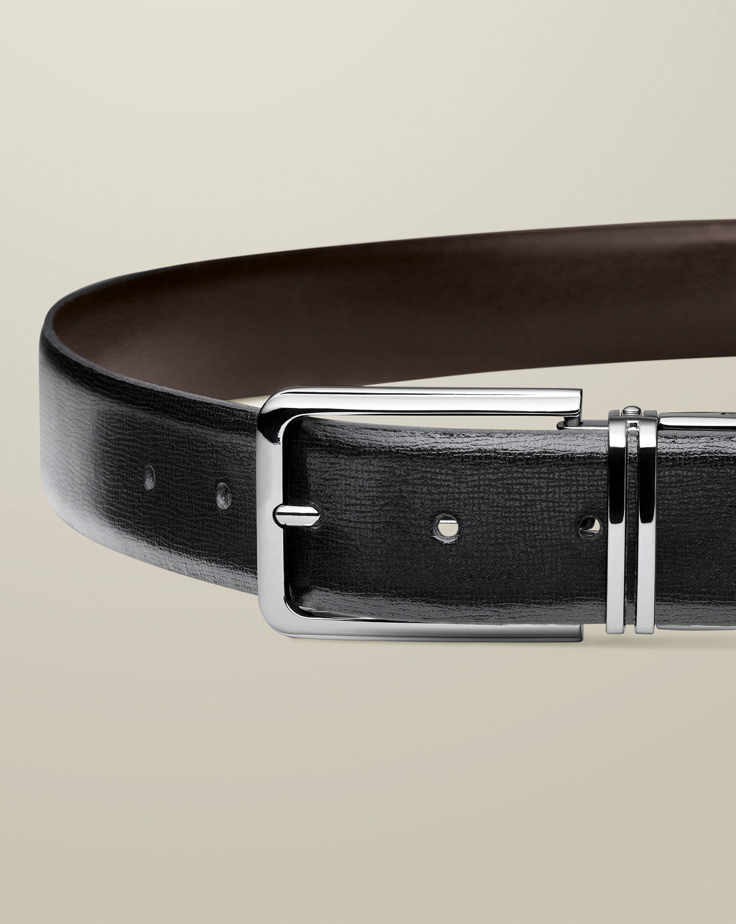 Made in England Formal Belt - Black & Dark Chocolate