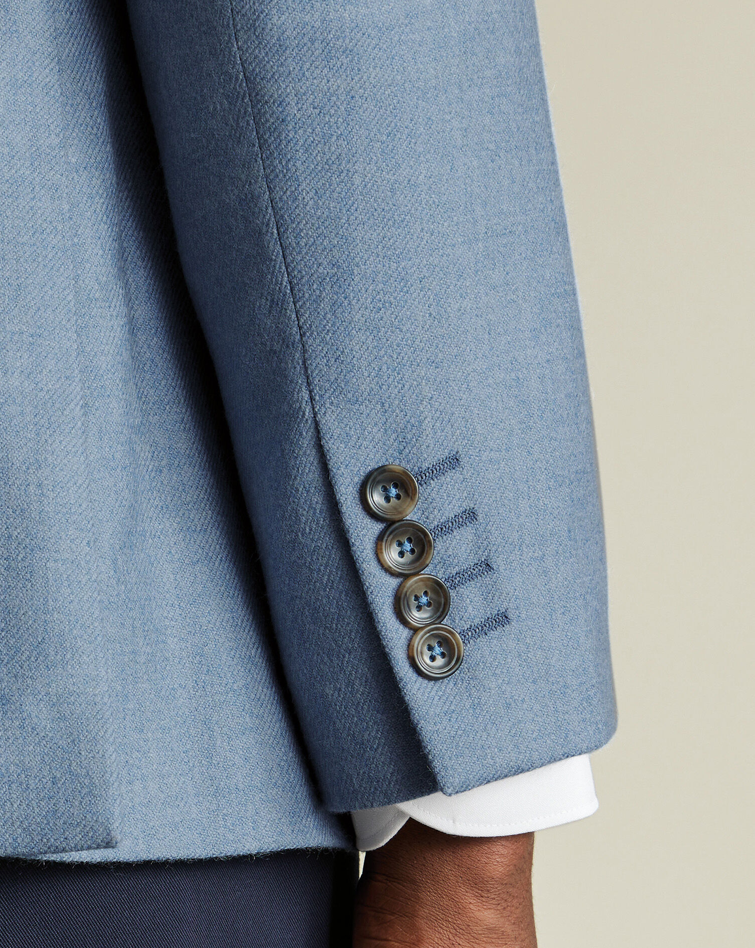 Wool Texture Twill Jacket - Airforce Blue