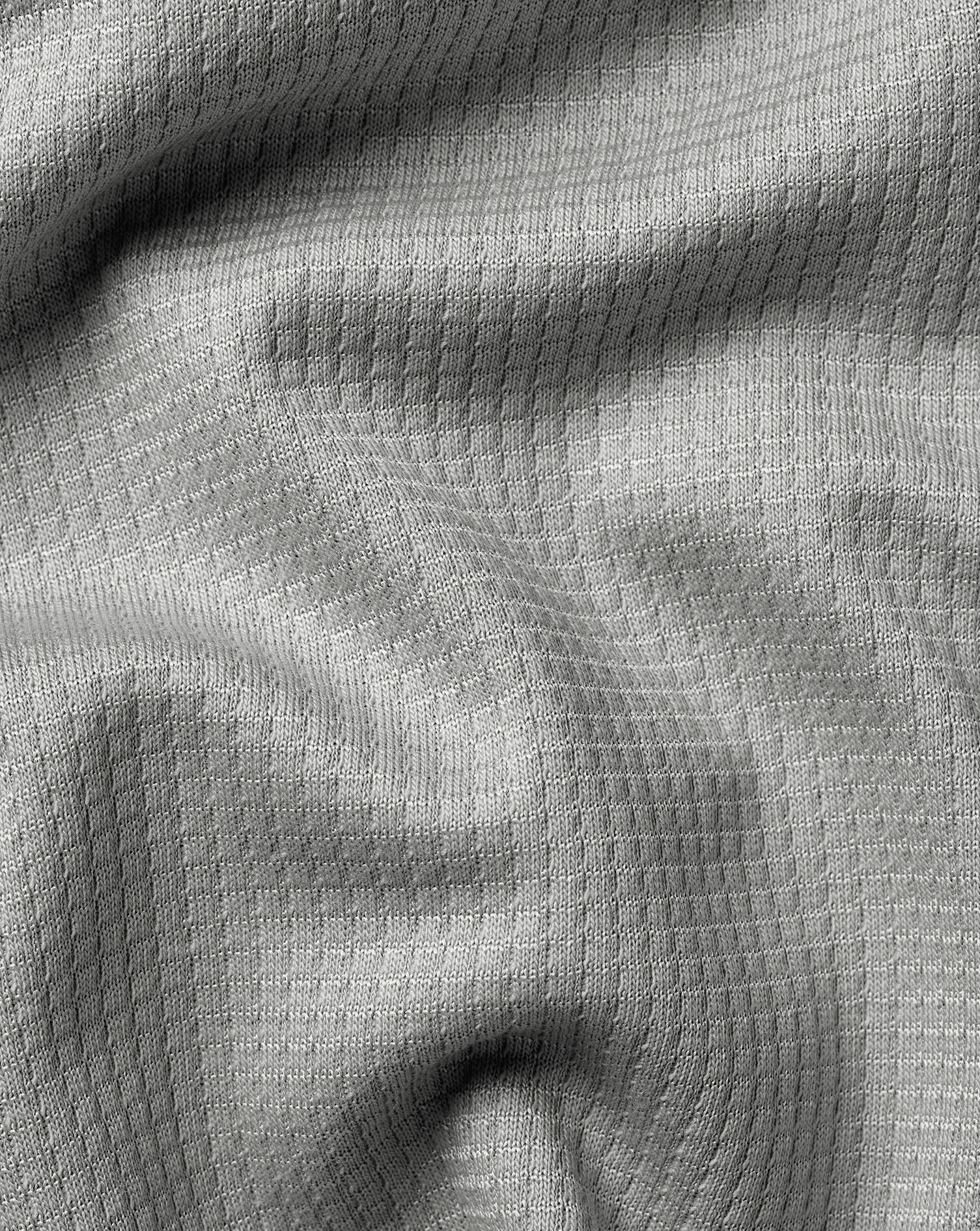 Performance Textured Zip-Neck Polo - Light Gray