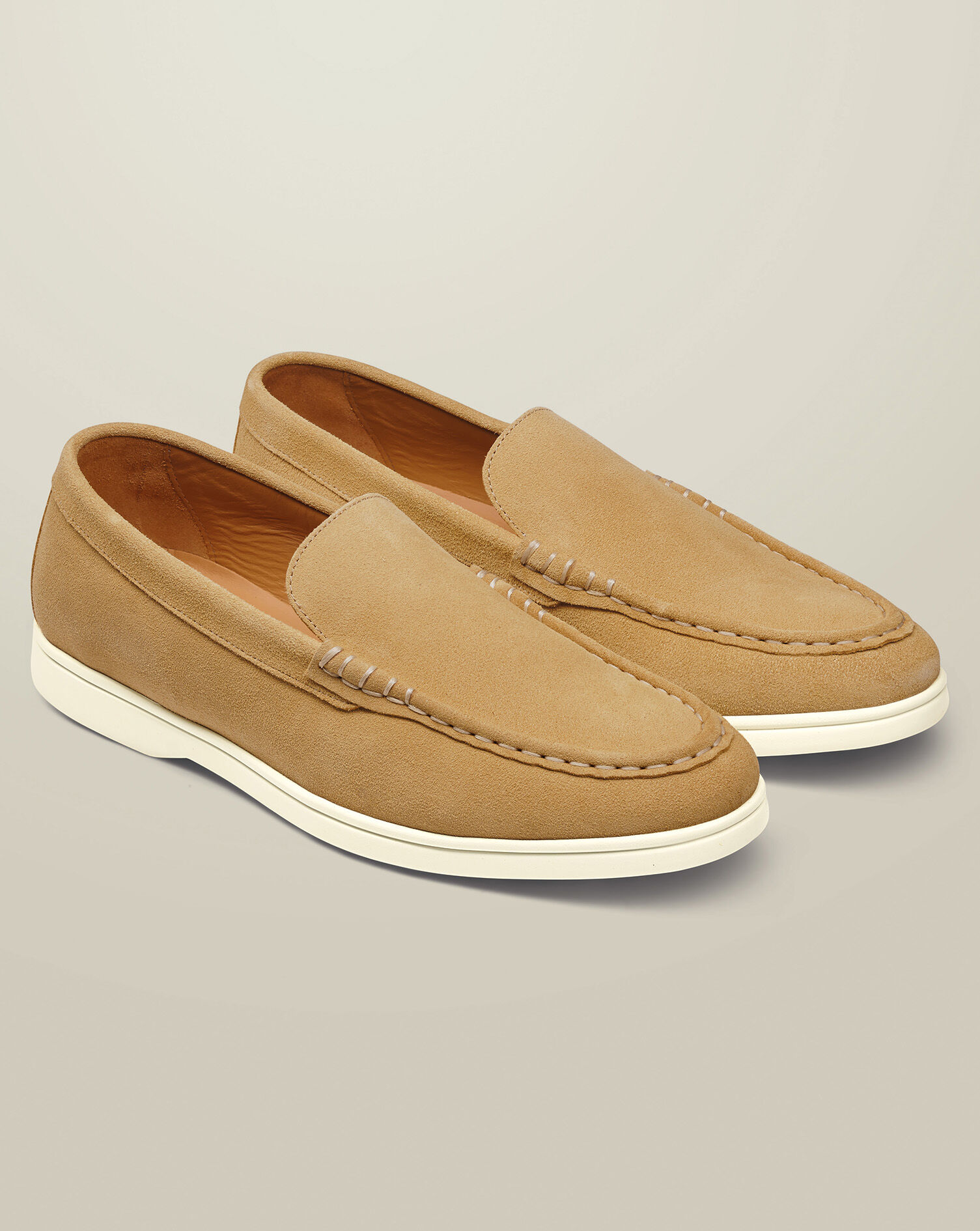 Suede Slip-On Loafers - Sand