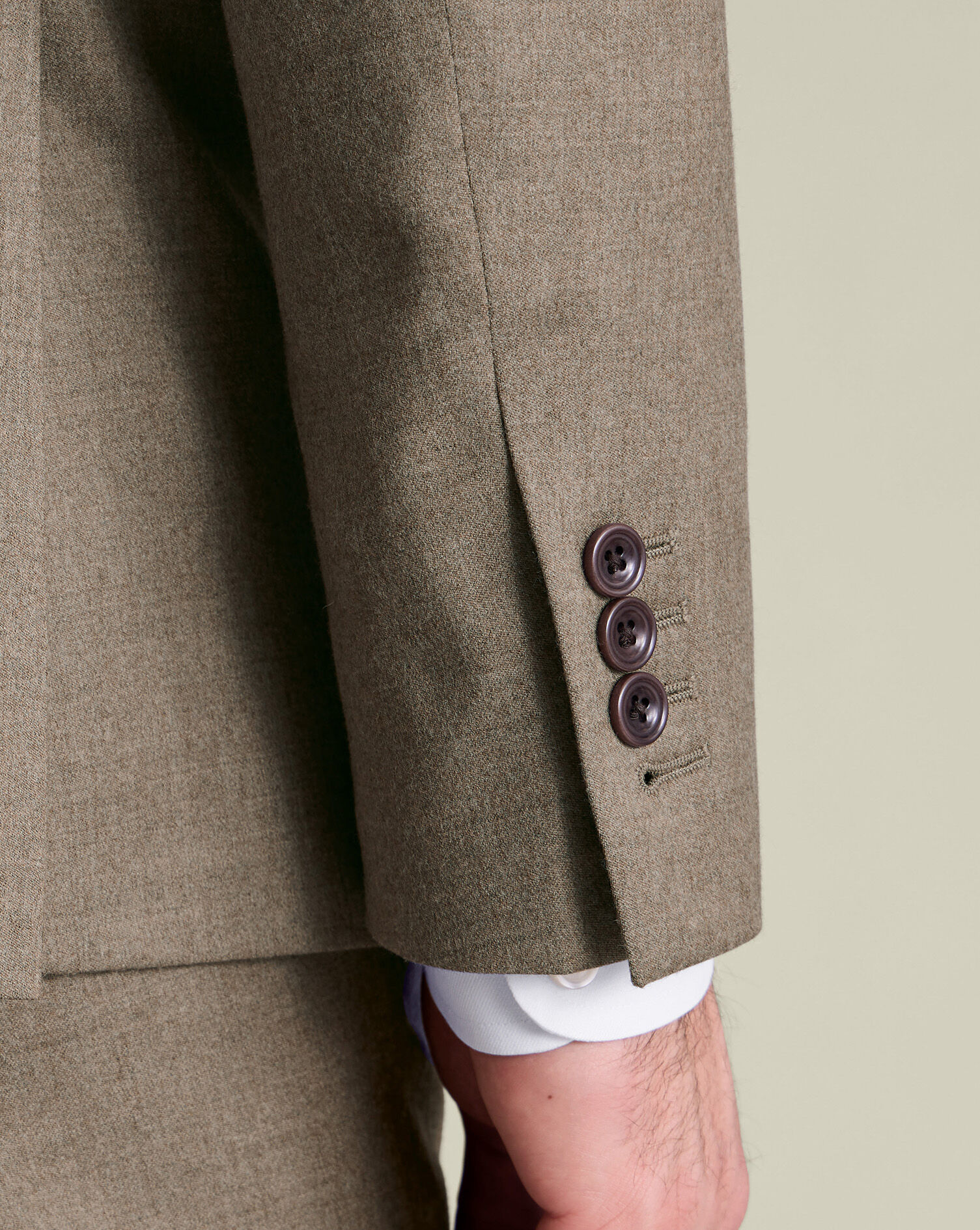 Flannel Italian Suit - Taupe