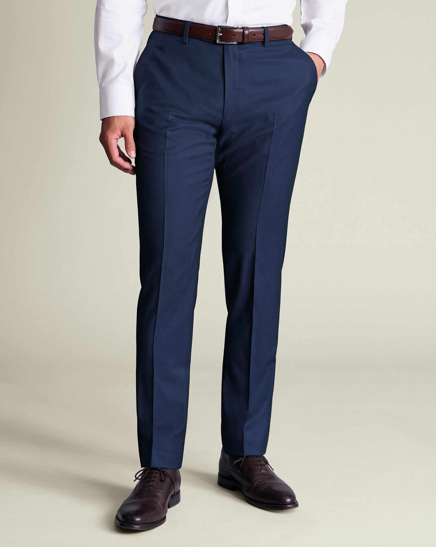 Luxury Italian Birdseye Suit - Royal Blue