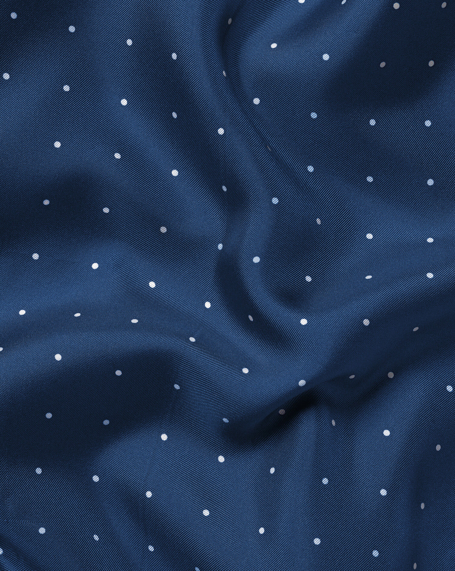 Silk Spot Pocket Square - Ink Blue & White